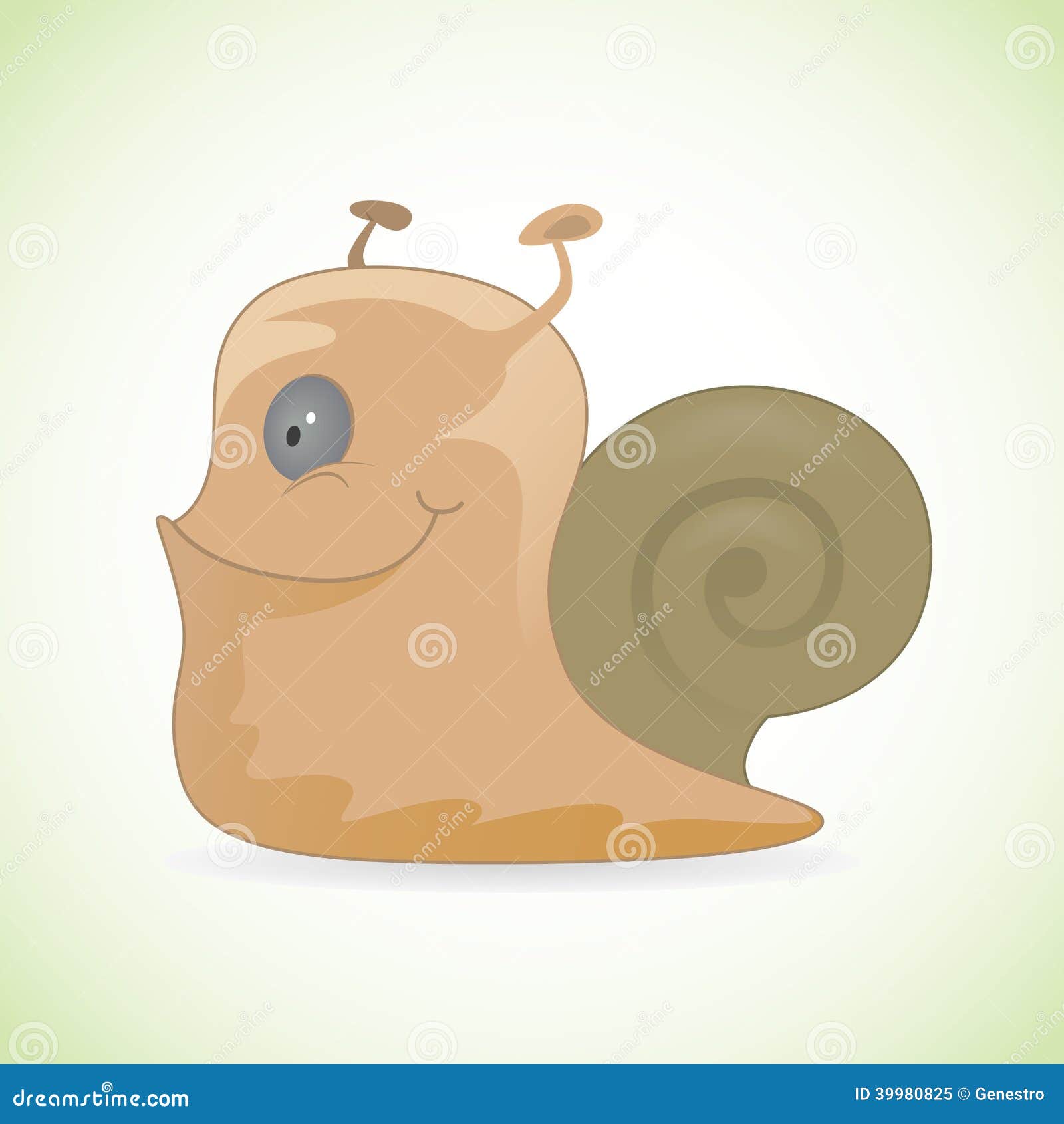 Smiling Snail Cartoon On The Beach Vector Illustration 85090982