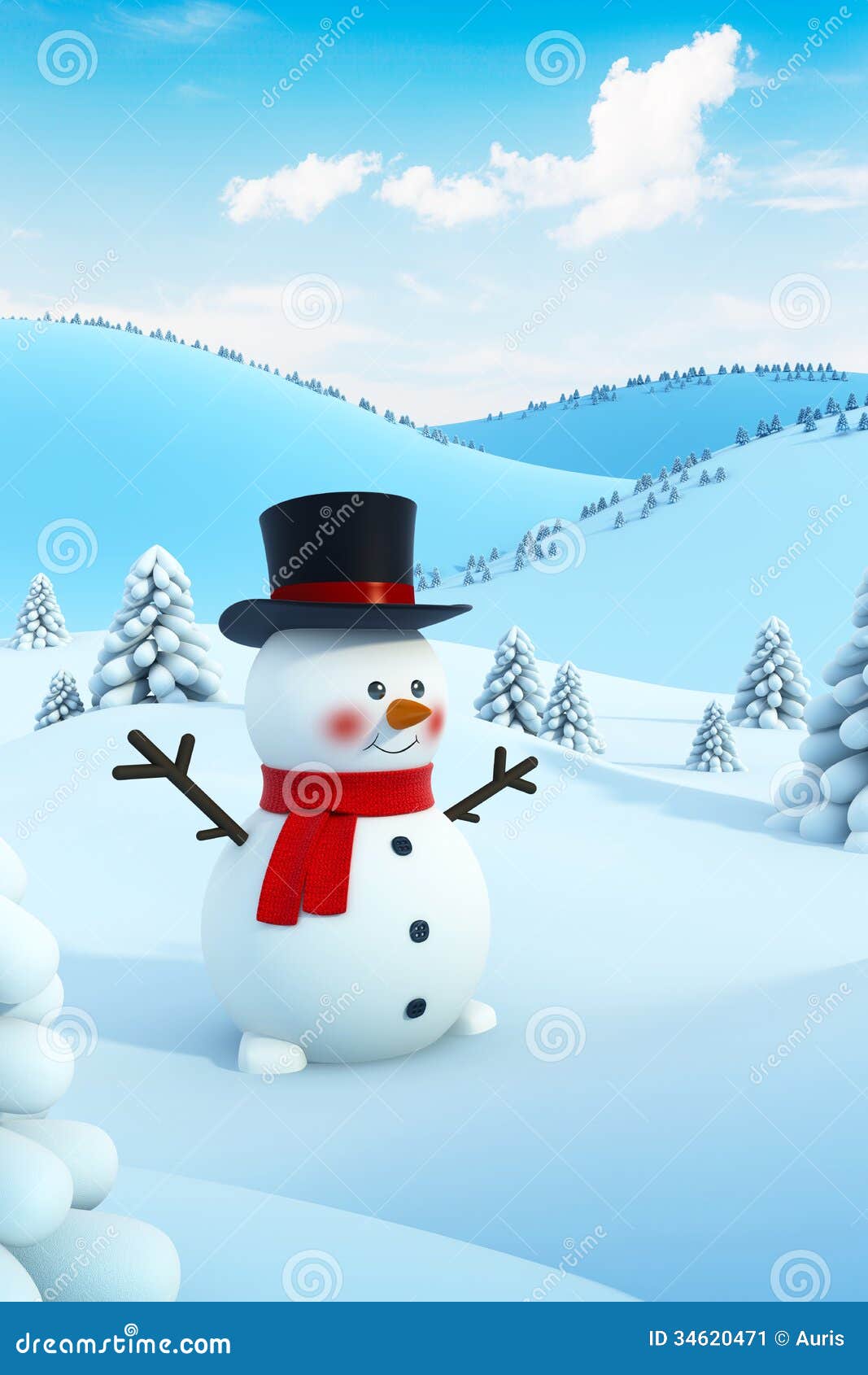 Happy Snowman Stock Image - Image: 34620471