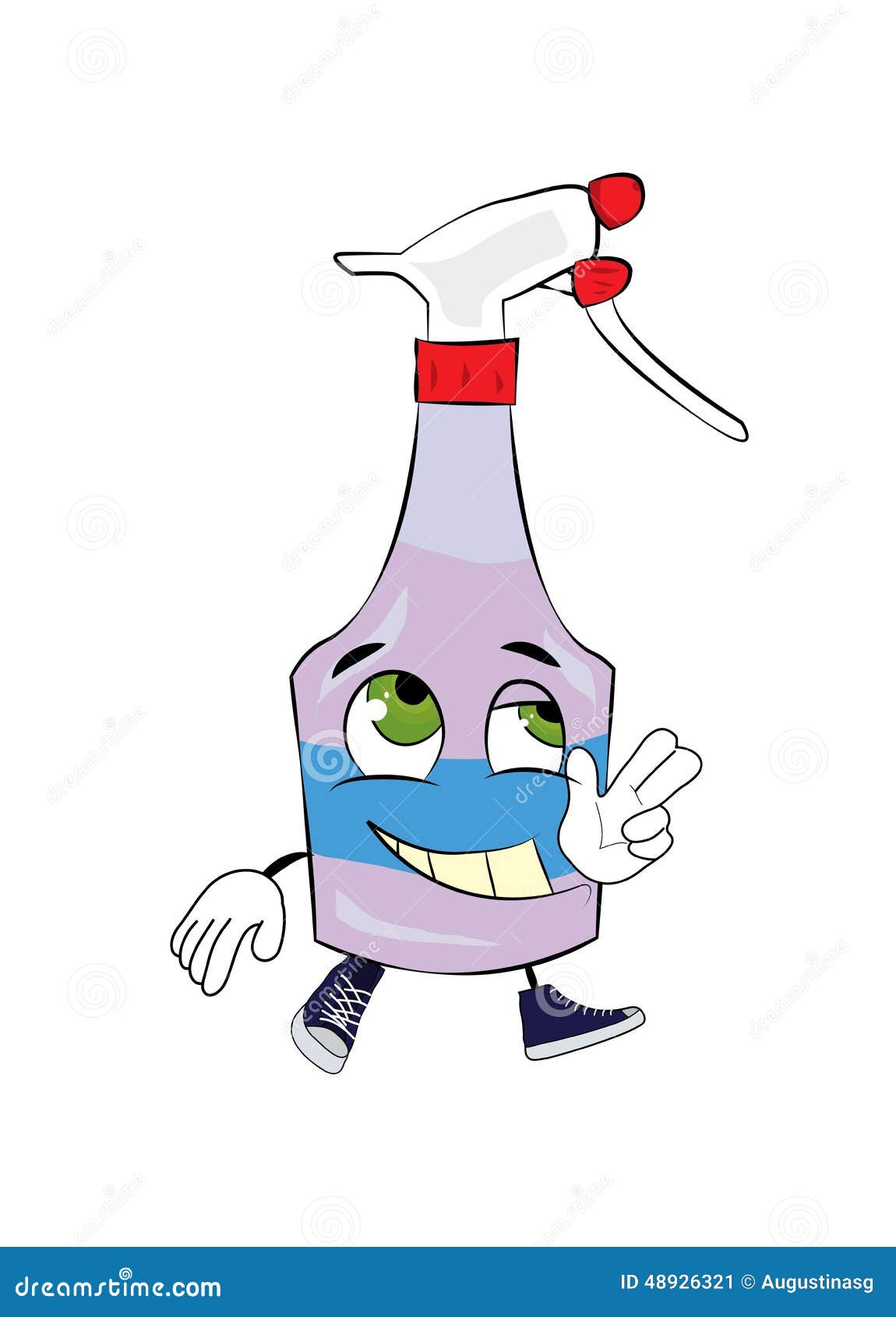 Happy spray bottle cartoon stock illustration. Illustration of smiling