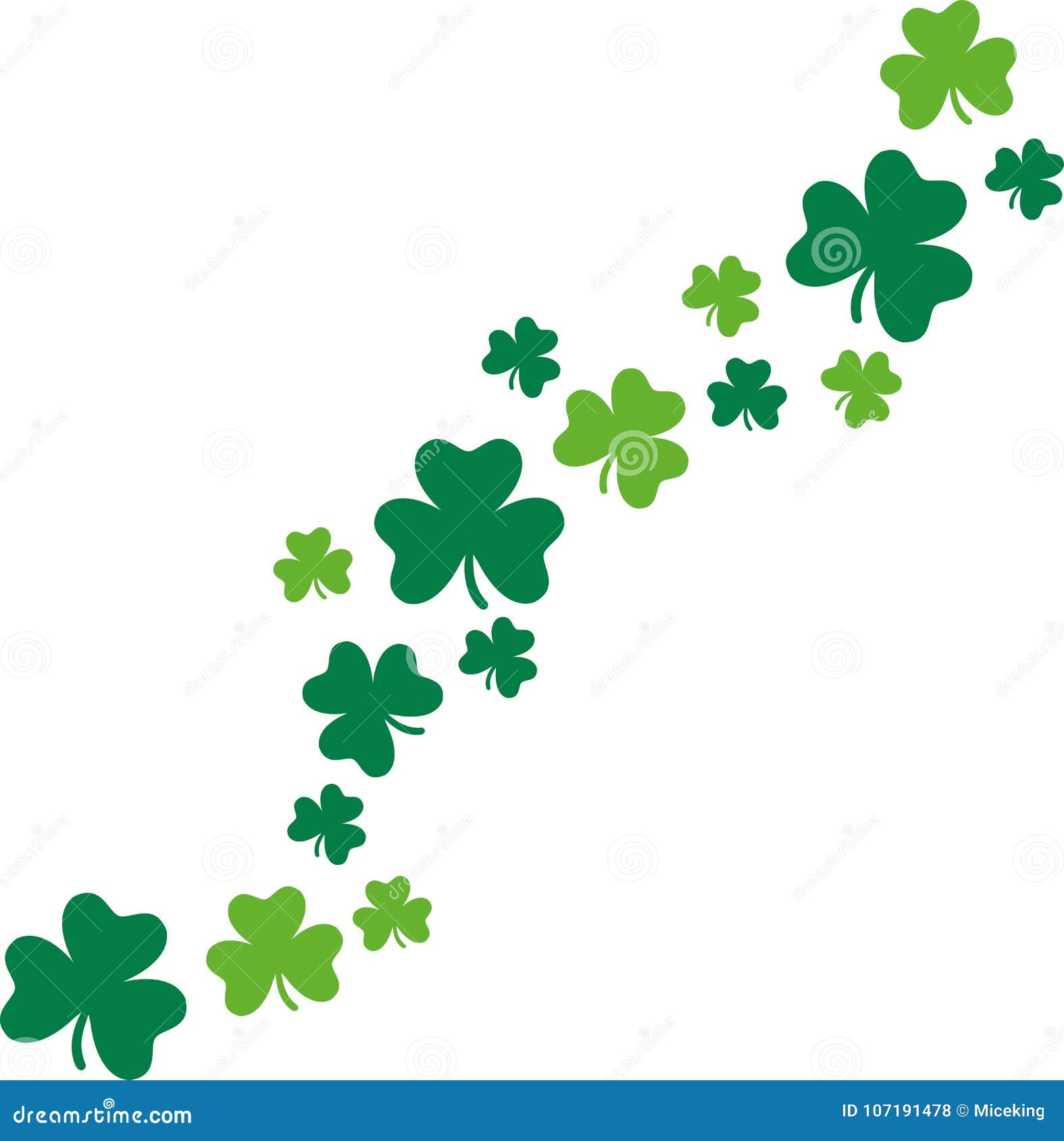 happy st. patrick`s day card background clovers