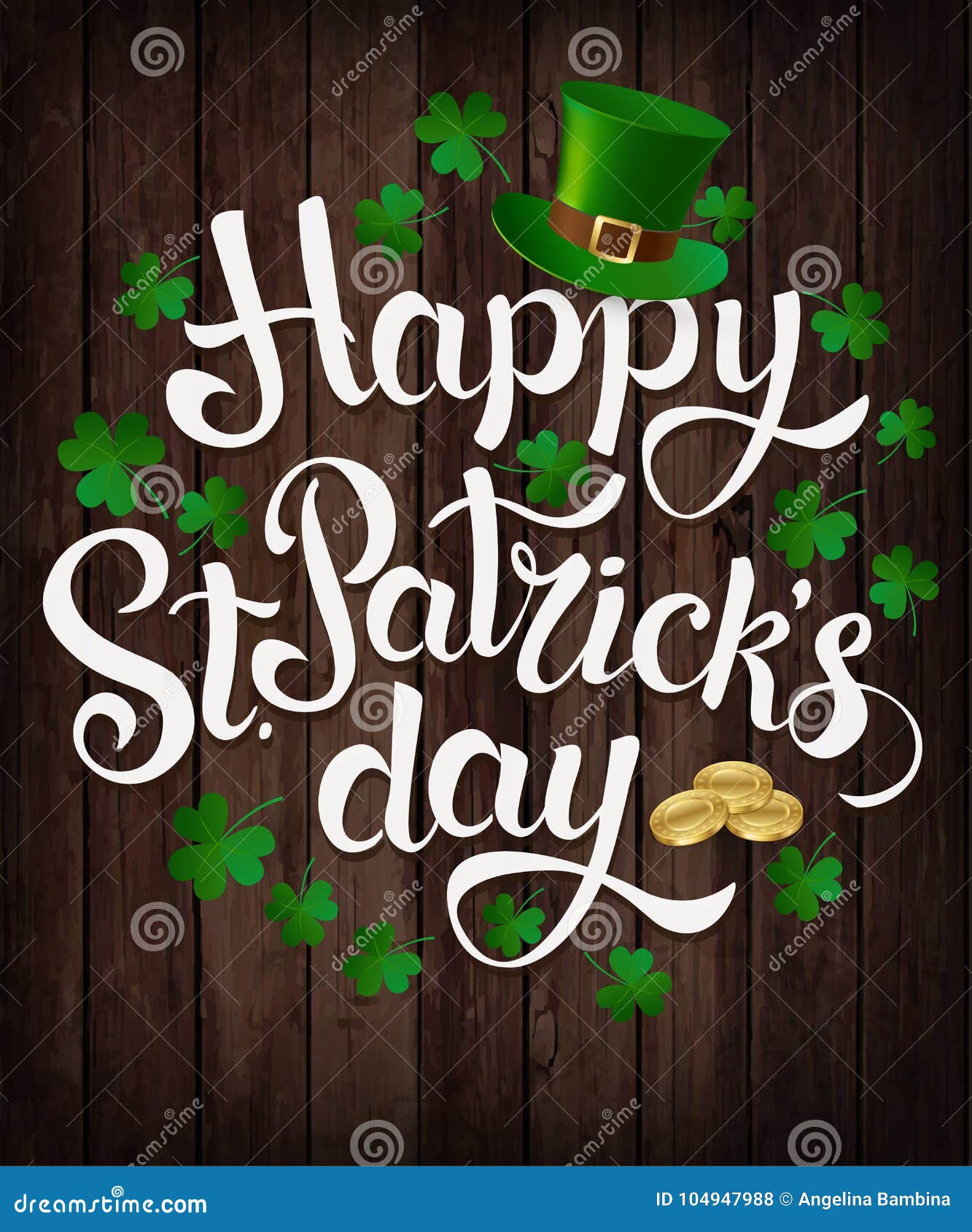 happy st. patrick s day lettering.  .