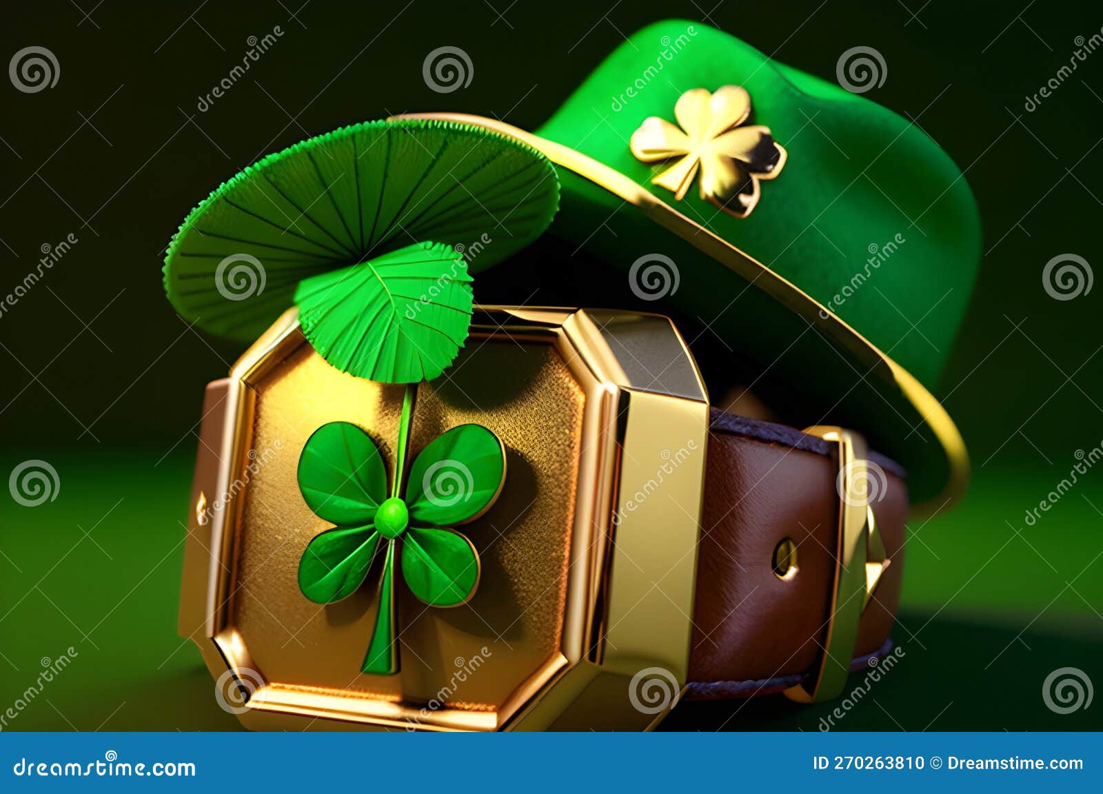 happy st patricks day background banner with patrick's day hat. generative ai.