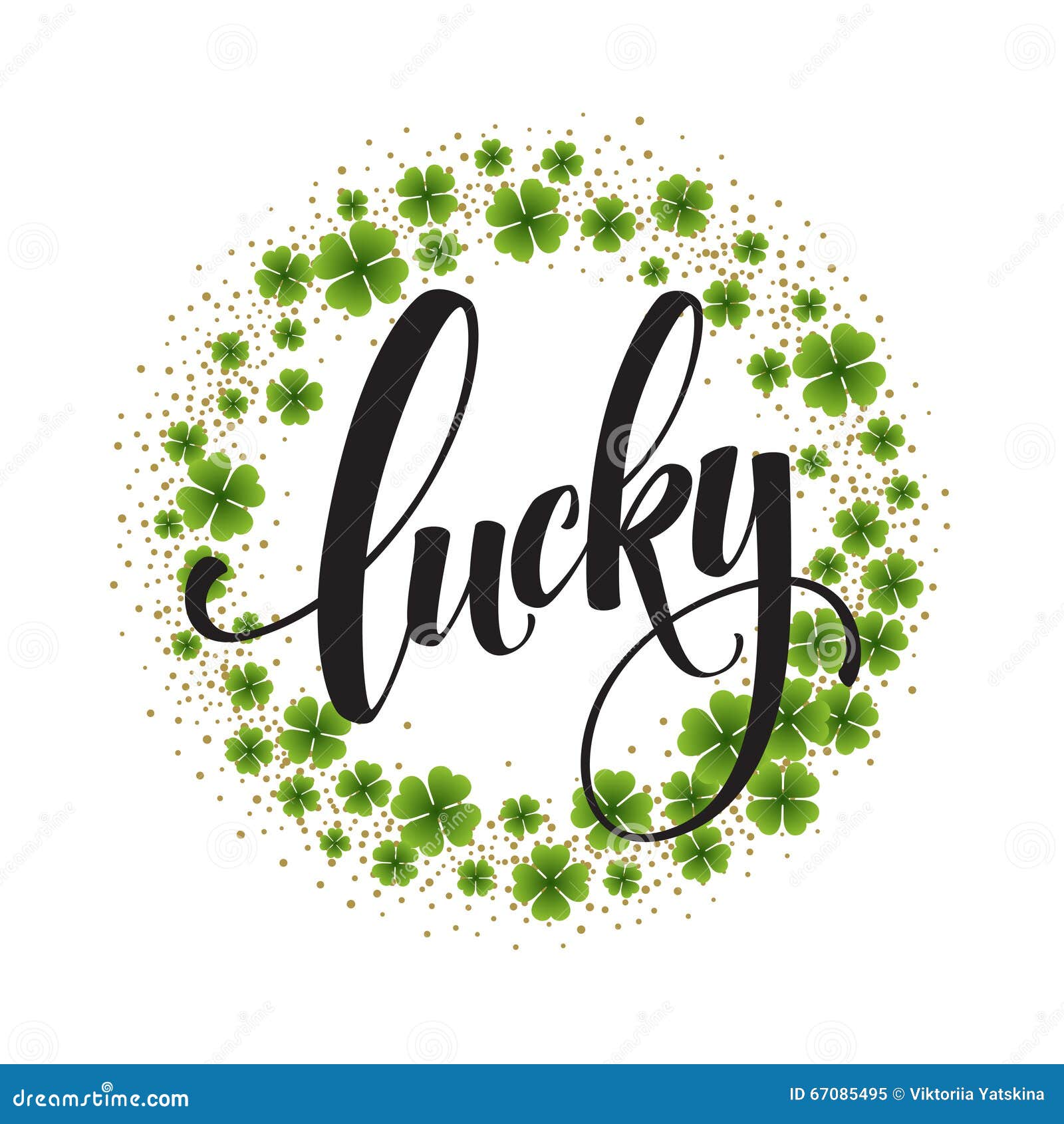 Happy St Patricks Day Greating Lucky Calligraphy Hand Happy St Patricks Day Greating Lucky Calligraphy Hand