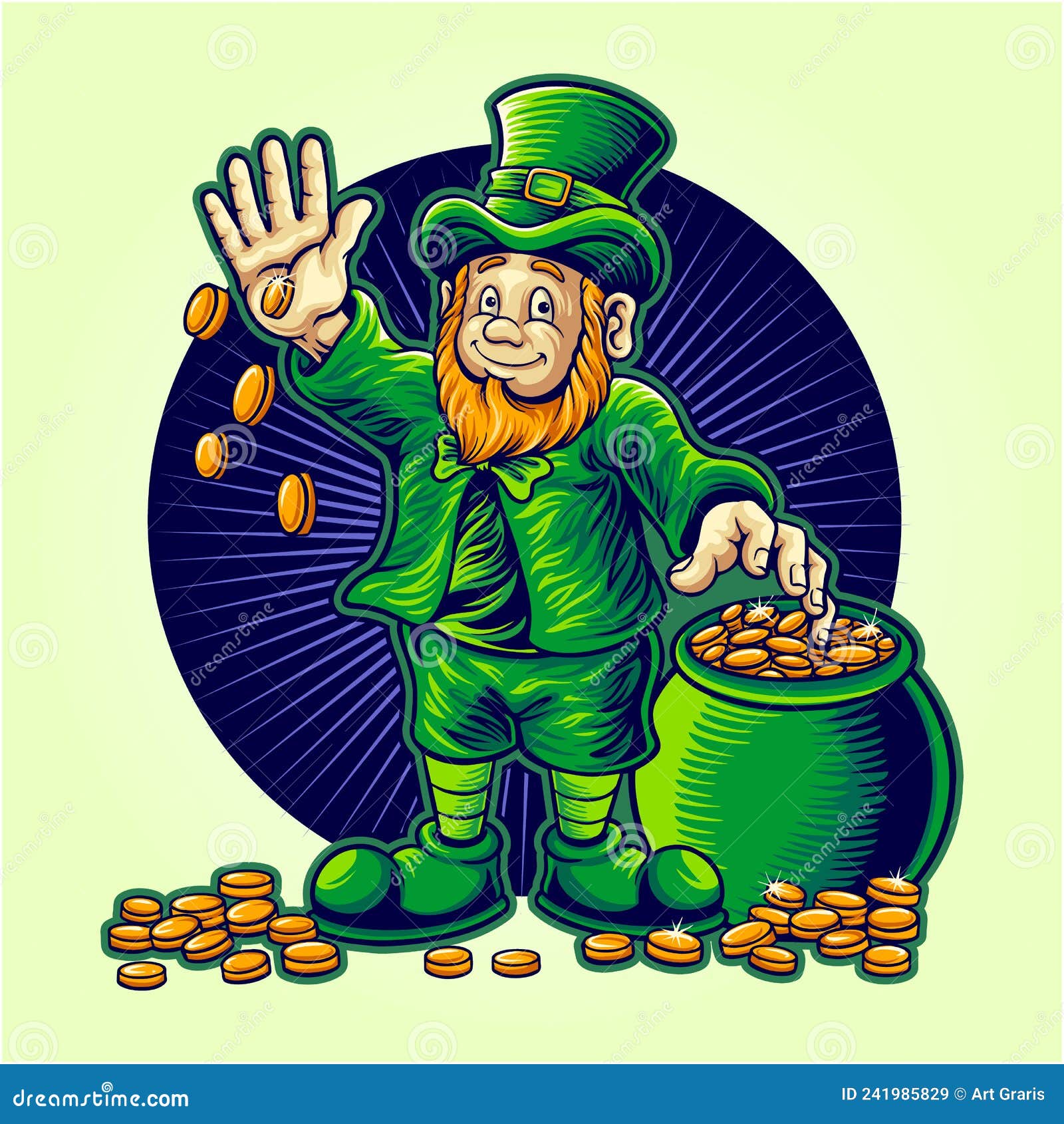 Happy St Patricks Day with Money Pot Stock Vector - Illustration of ...