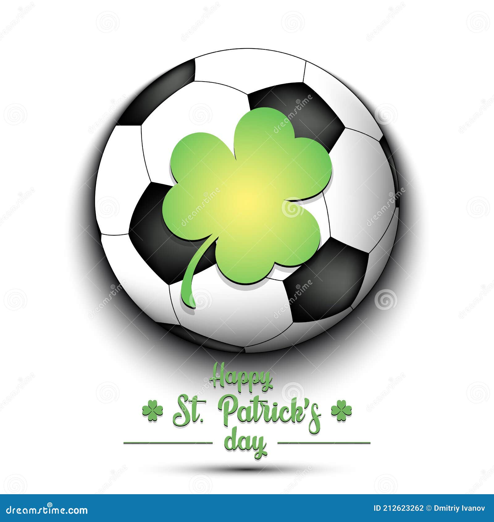 Happy St. Patricks Day and Soccer Ball Stock Vector Illustration of abstract, party 212623262