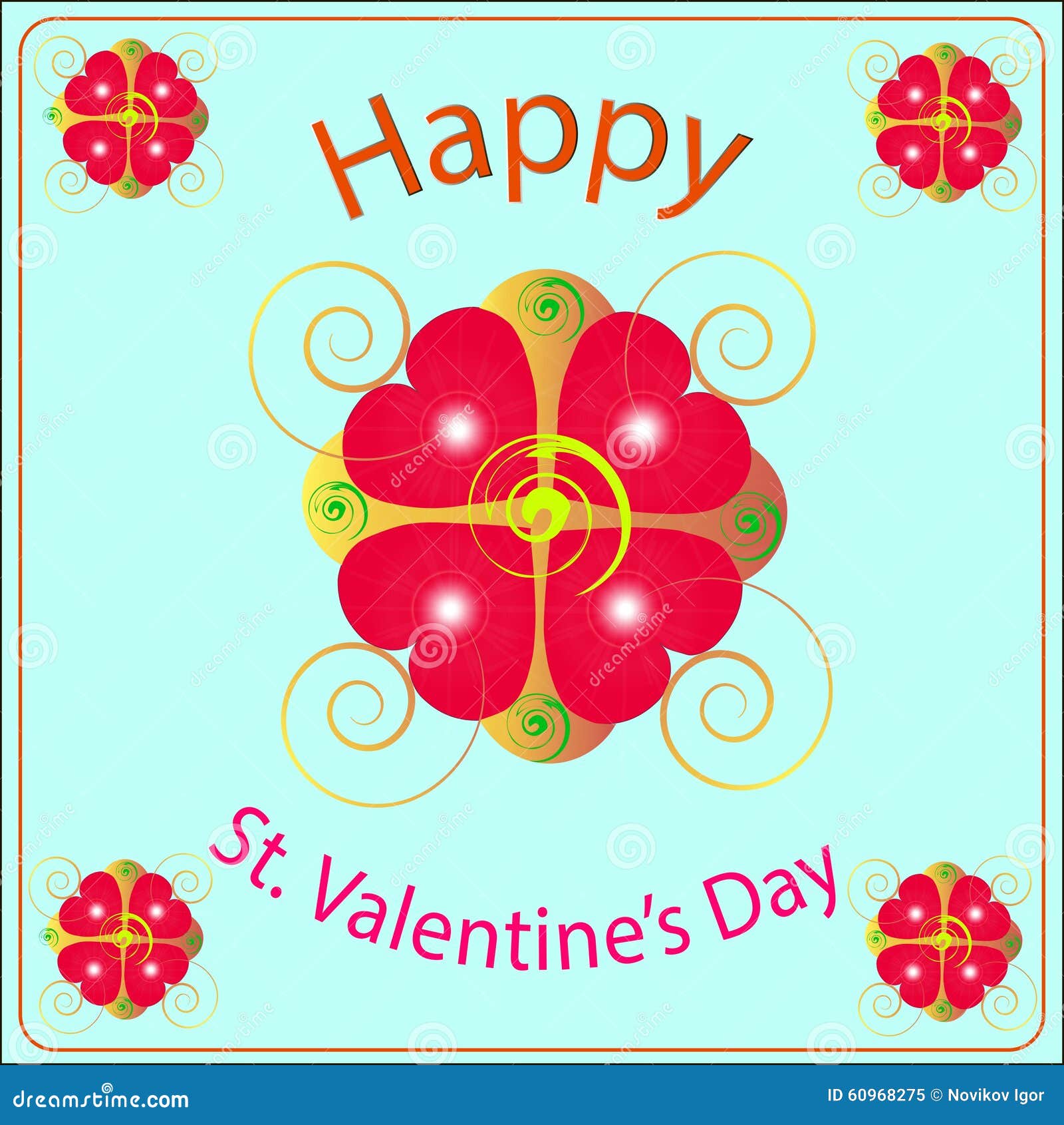 Happy St.Valentines Day stock vector. Image of decoration - 609682751300 x 1390