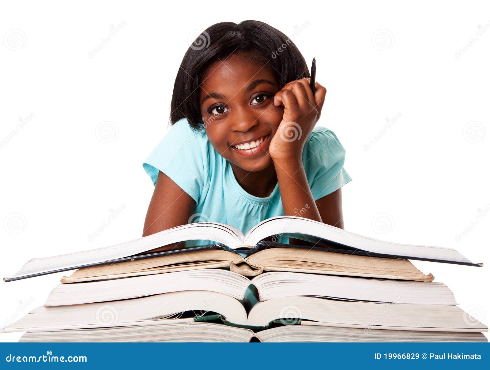 happy student with homework