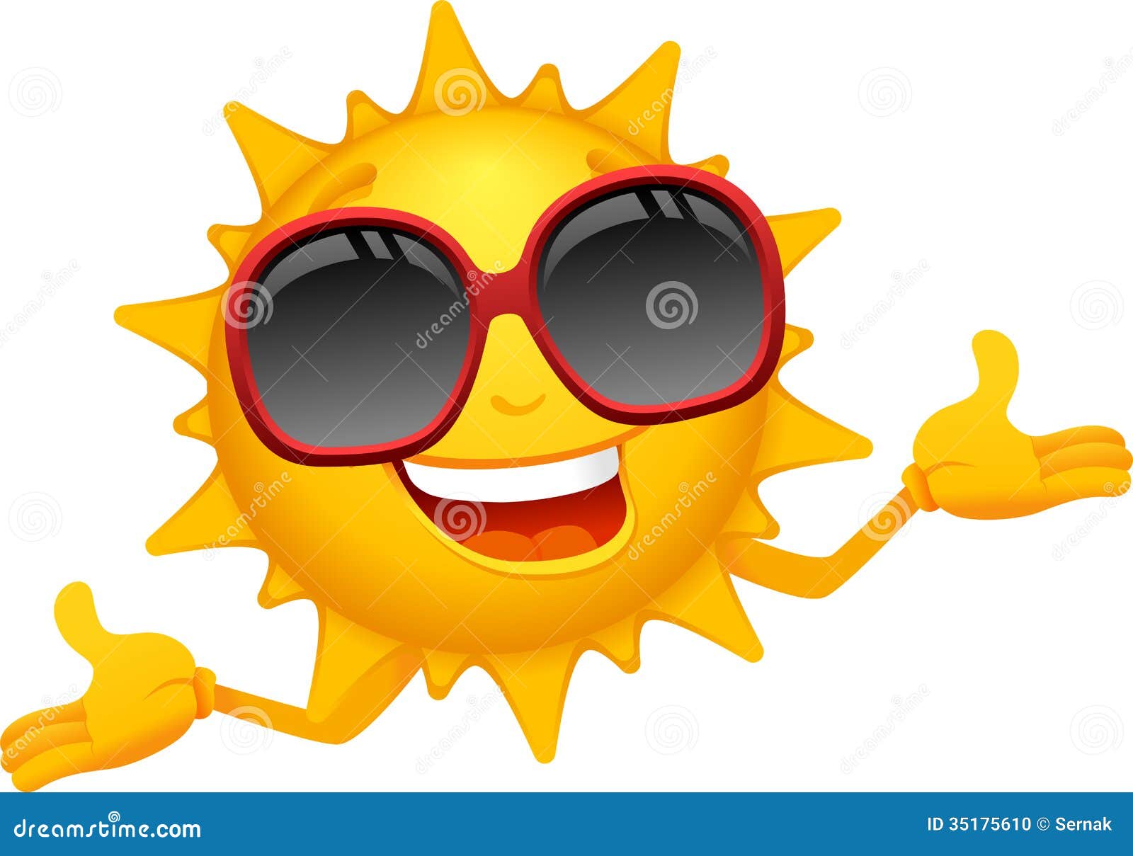 Happy sun cartoon stock vector. Illustration of lounge - 35175610