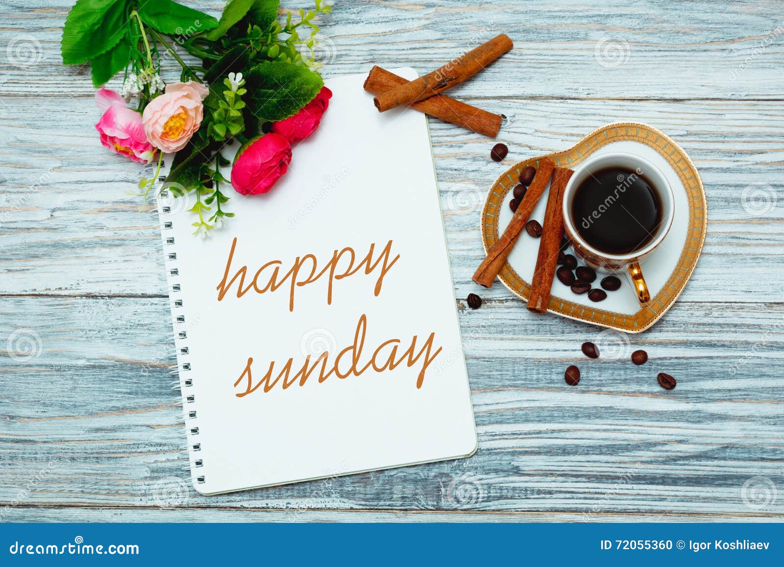 Happy Sunday with a Cup of Coffee Stock Photo - Image of morning ...