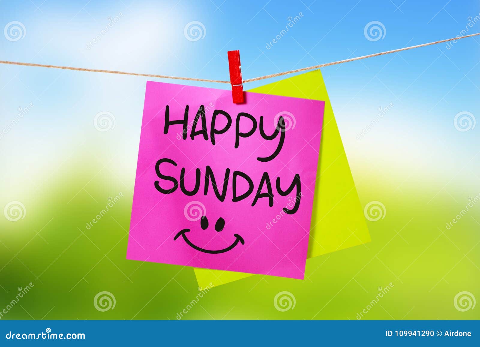 Happy Sunday, Motivational Text Stock Photo - Image of 