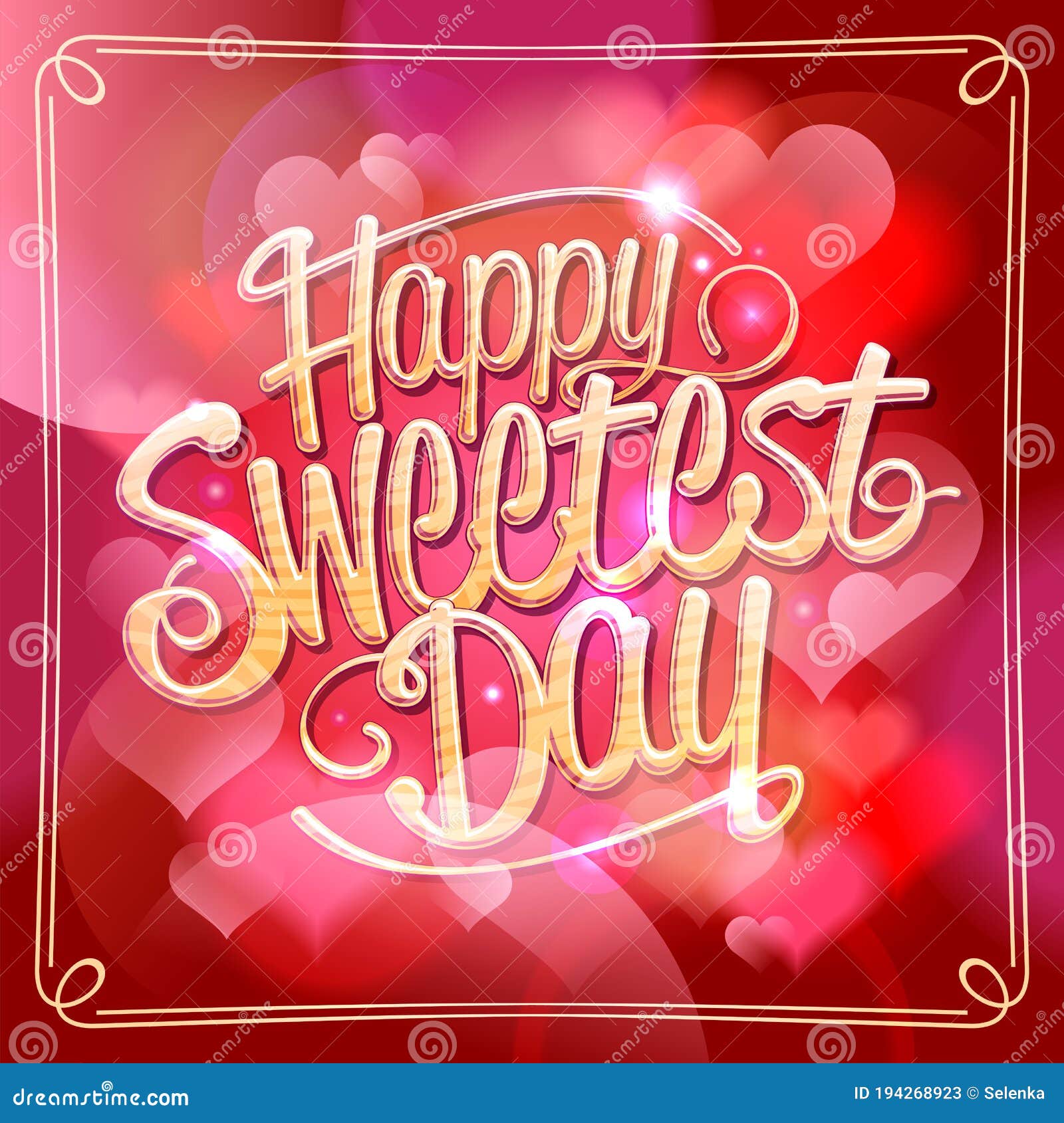 Happy Sweetest Day Banner With Sweets Vector Illustration