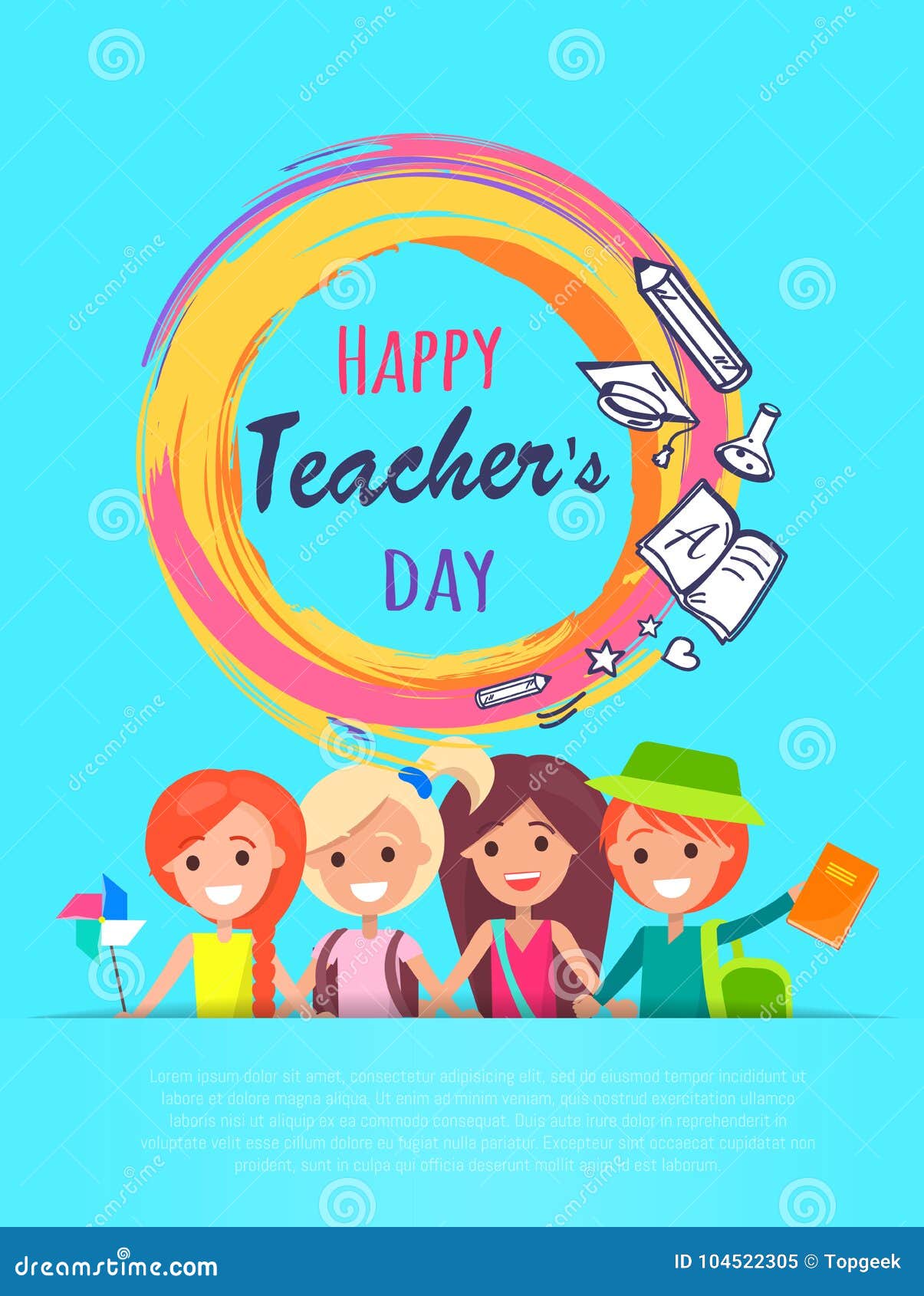 Happy Teachers Day Banner Vector Illustration Stock Vector ...