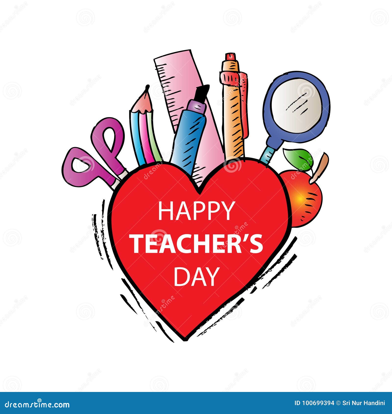 Happy teachers day stock vector. Illustration of education - 100699394