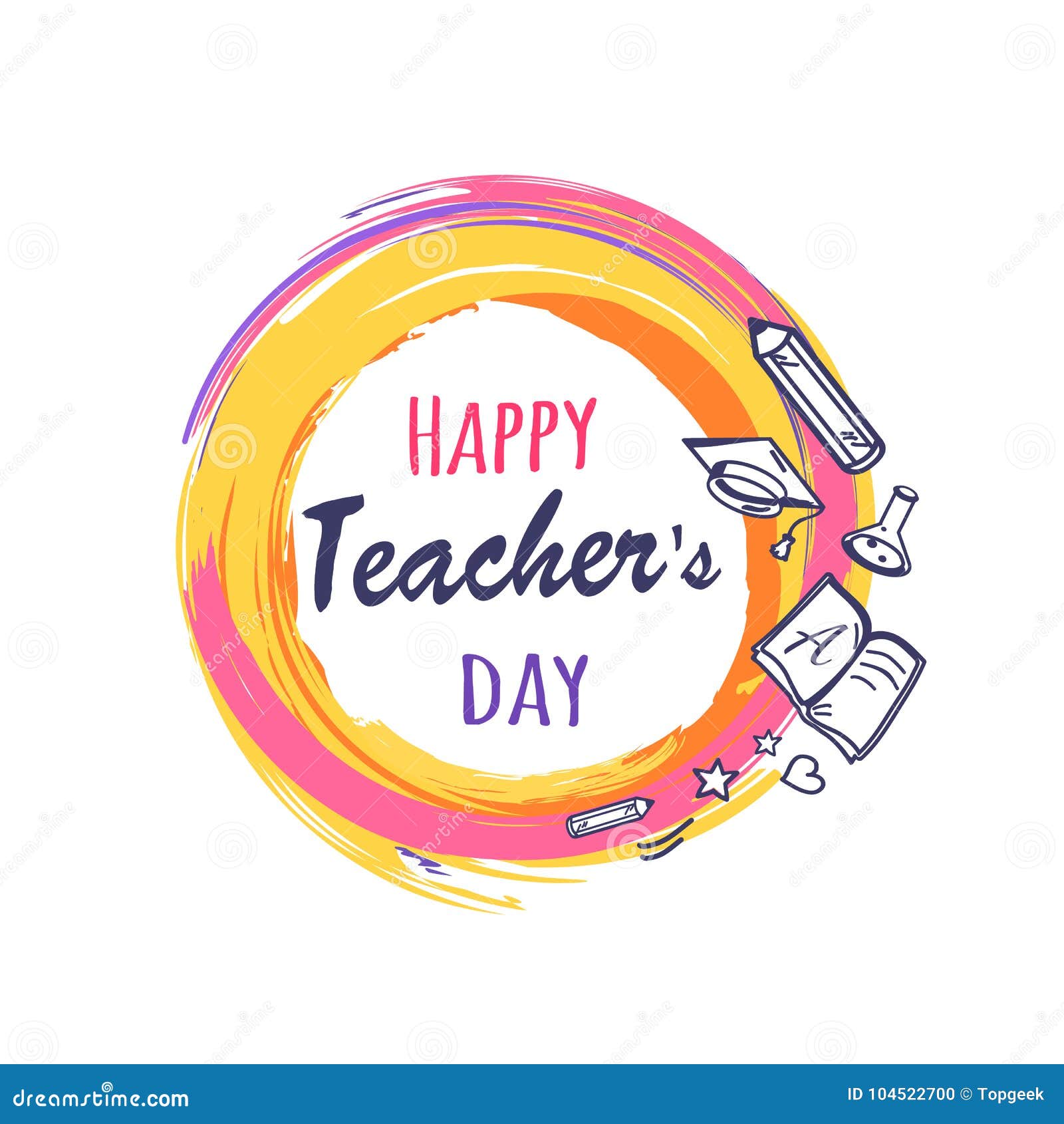 Happy Teachers Day Poster Vector Illustration Stock Vector ...