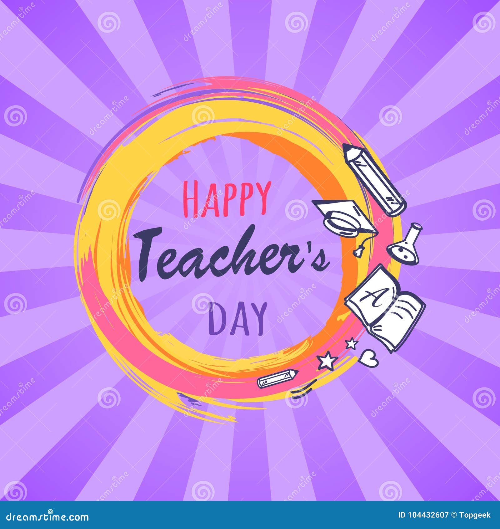Happy Teachers Day Poster Vector Illustration Stock Vector ...