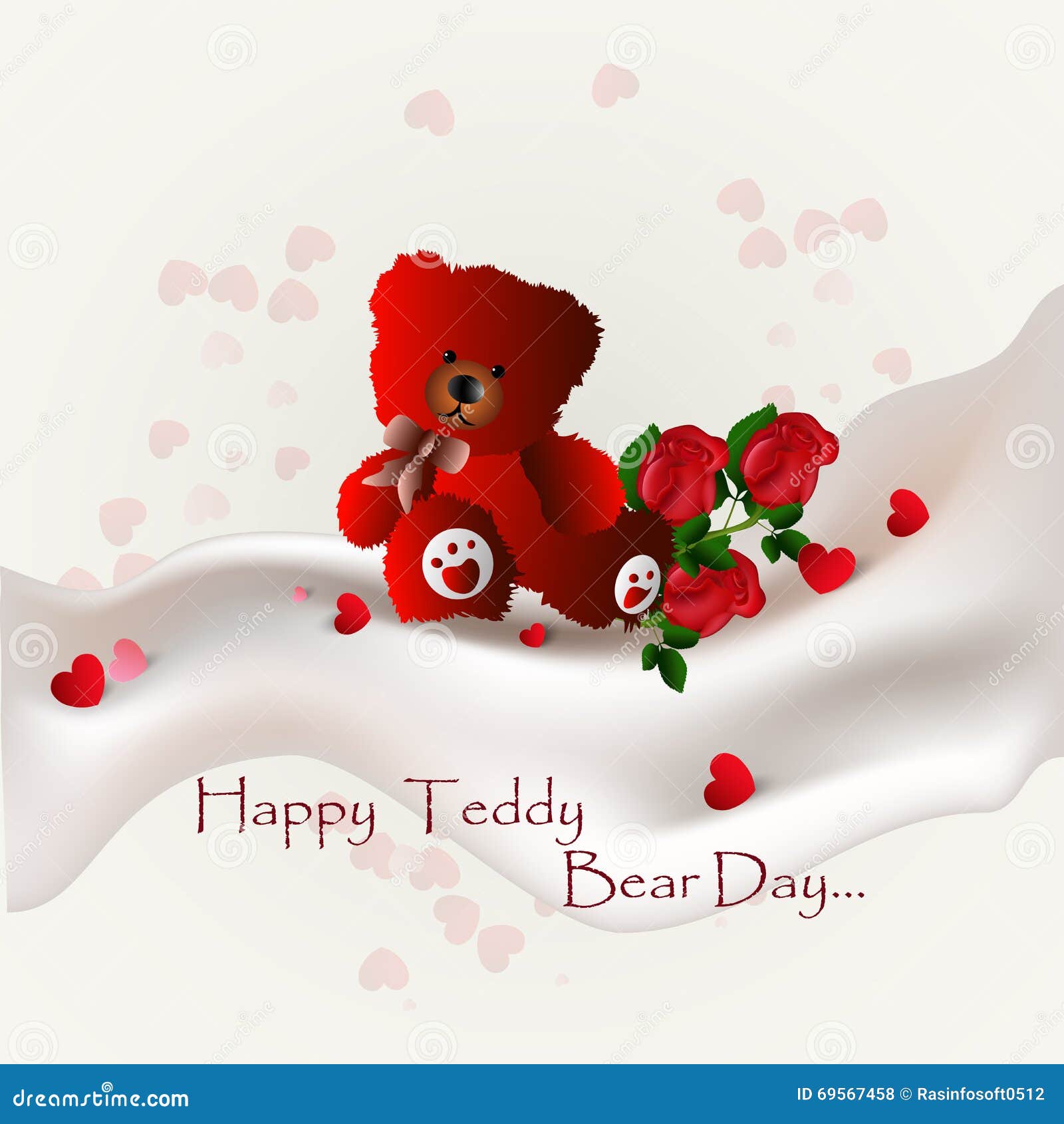 Happy Teddy Bear Day stock illustration. Illustration of label ...