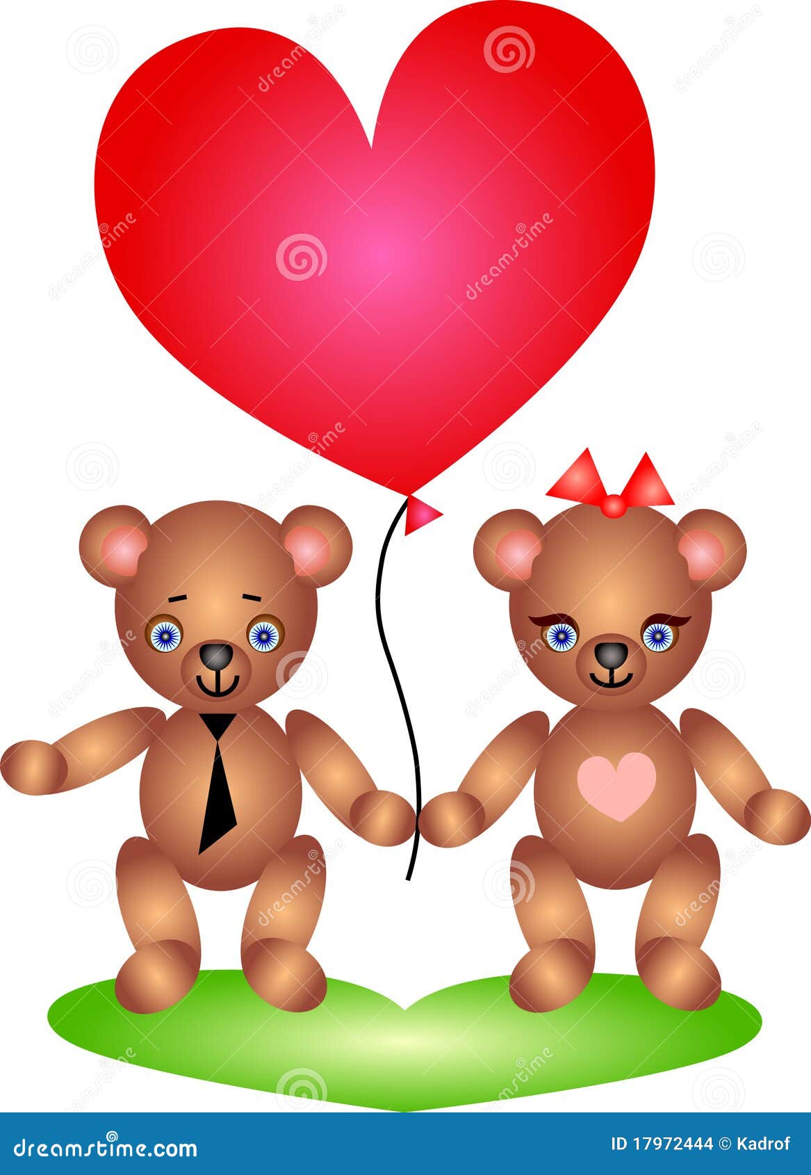 Happy Teddy Bears couple stock illustration. Illustration of teddy