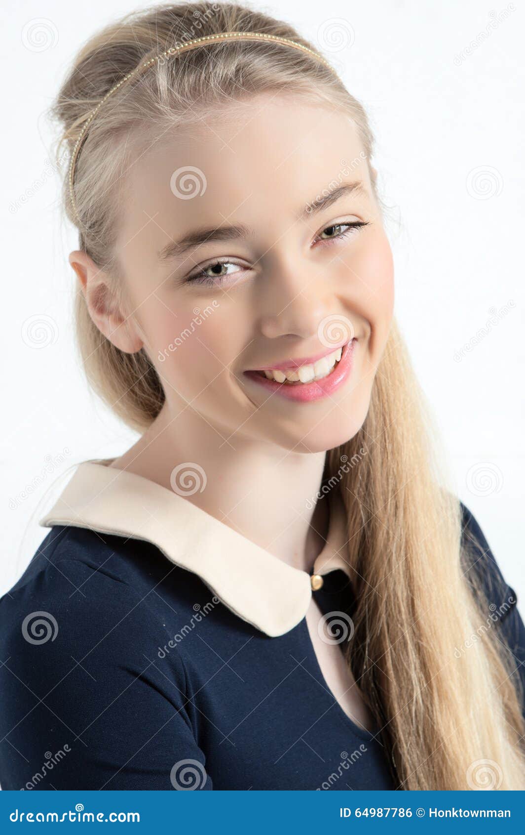 Happy Teen Ager Girl Smiling Portrait Stock Photo Imag