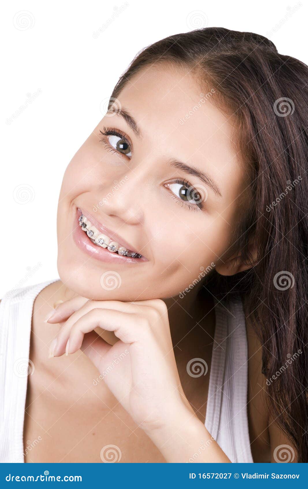 Happy Teen With Braces Royalty Free Stock Photogr