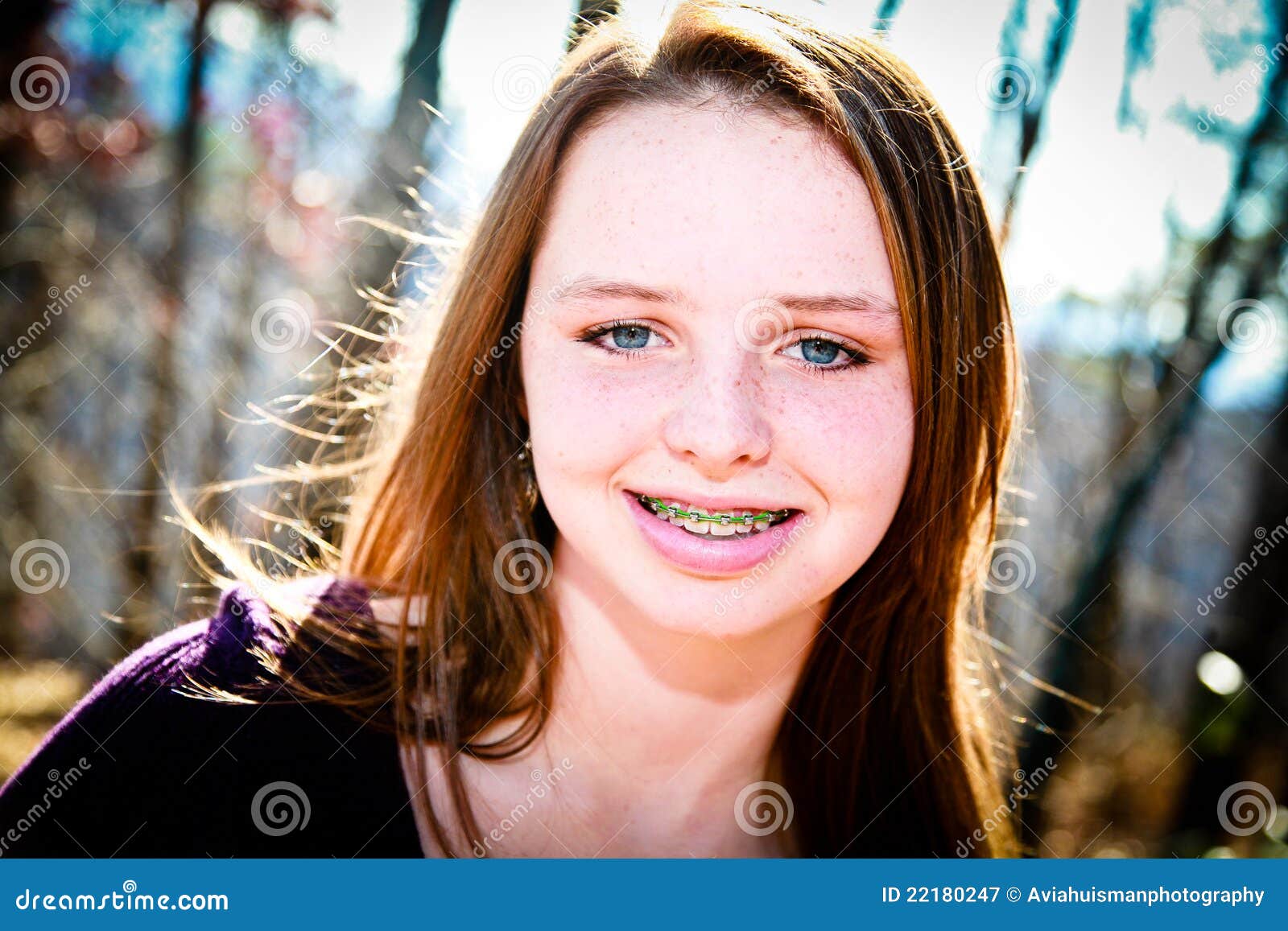 Happy Teen With Braces Stock Image Image Of Lady