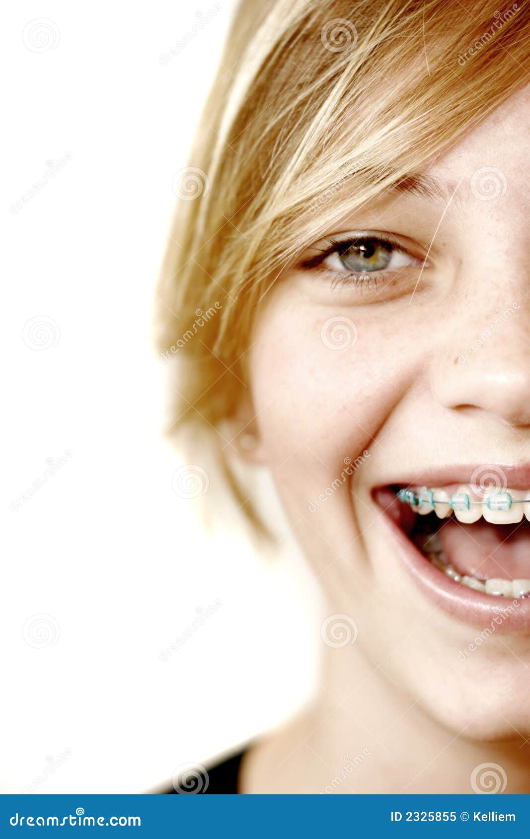 happy teen with braces