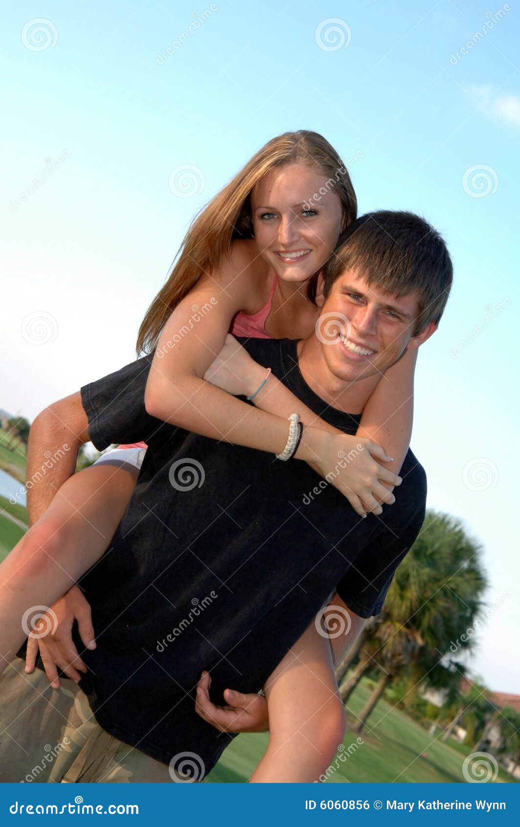 Happy Teen Couple Stock Photo Image Of Innocent Blue 6060