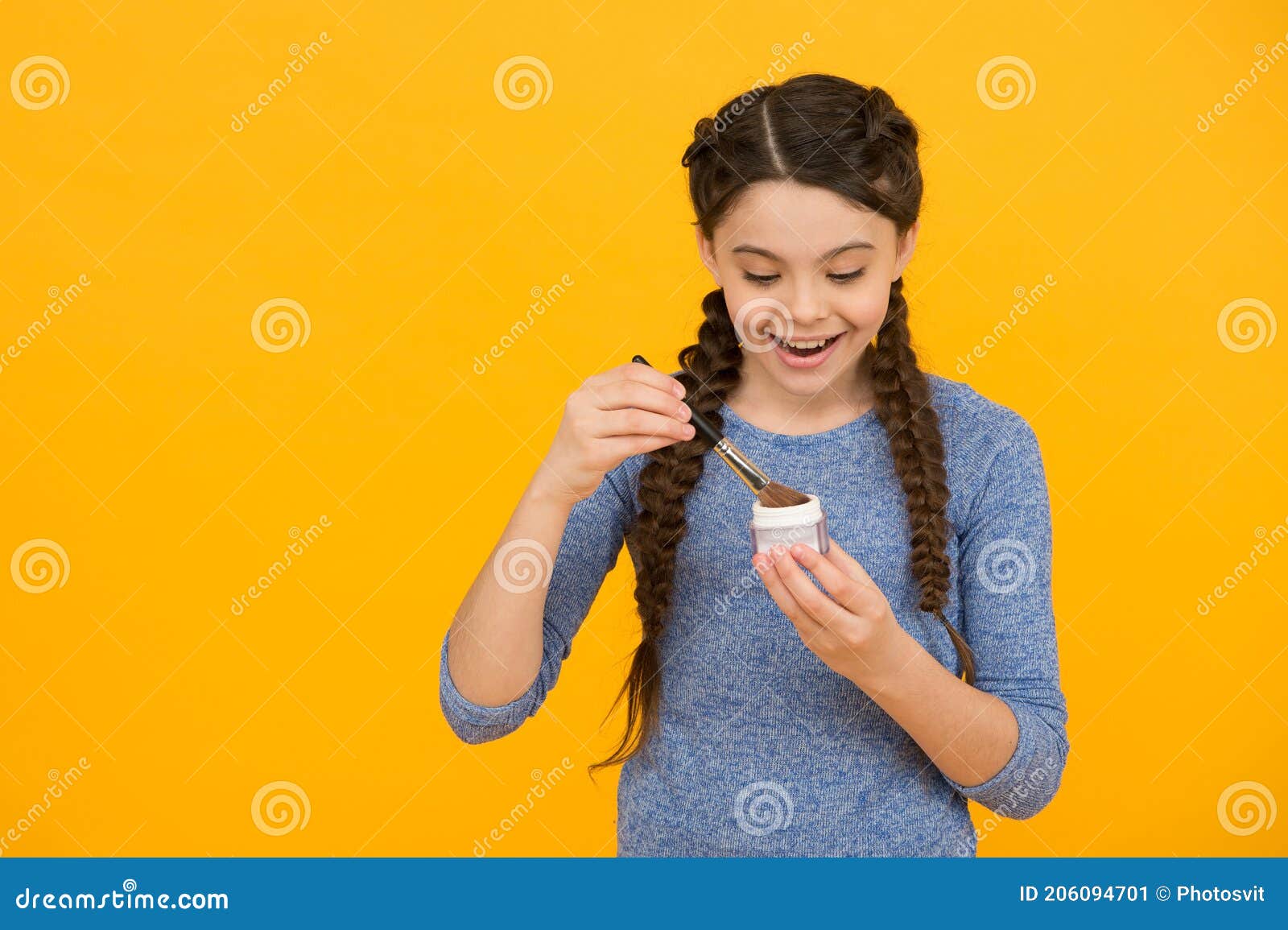 Dental Concepts. Caucasian Teenage Girl Using Bristle Brush For