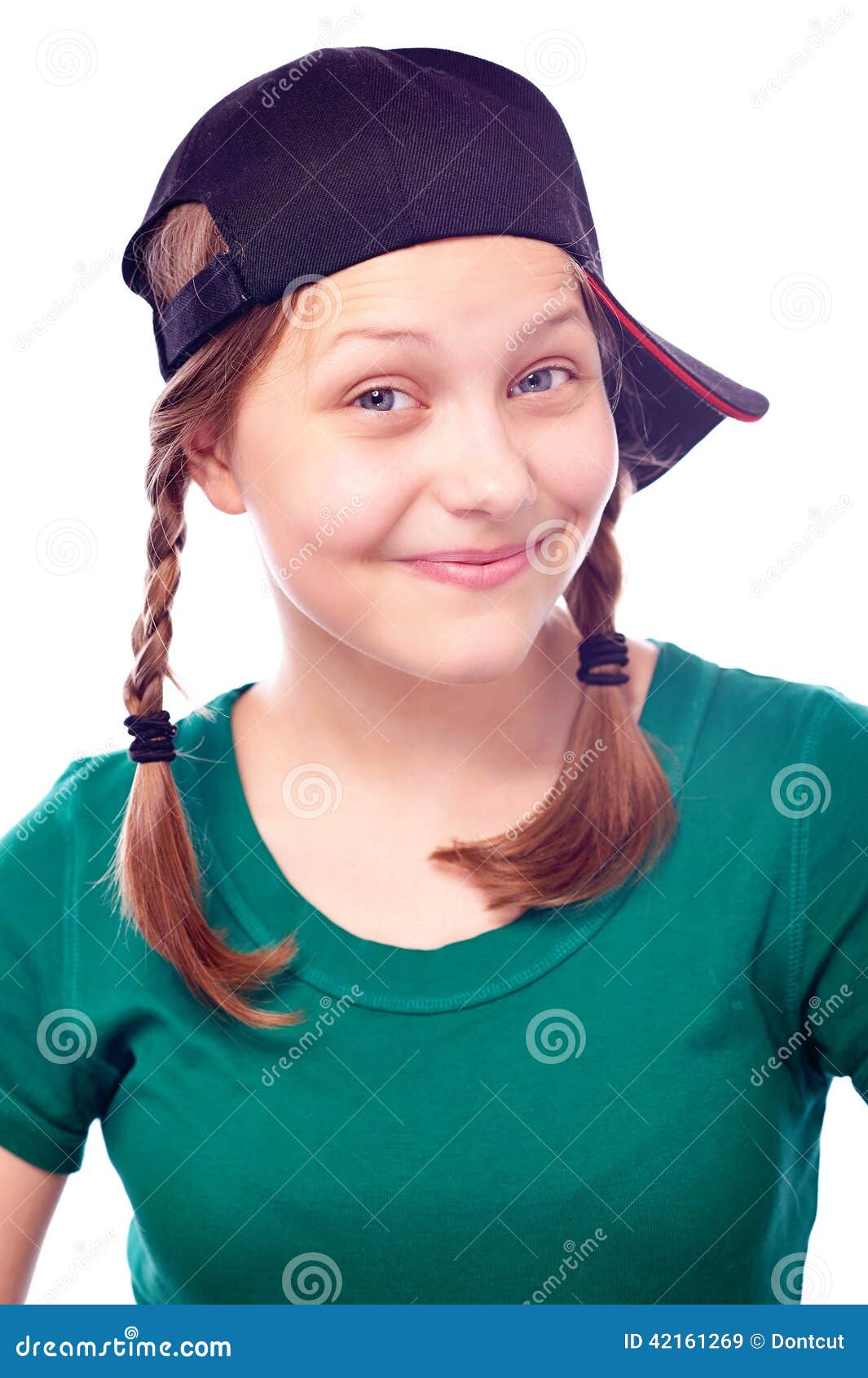 Happy Teen Girl In Cap Stock Photo - Image: 42161269