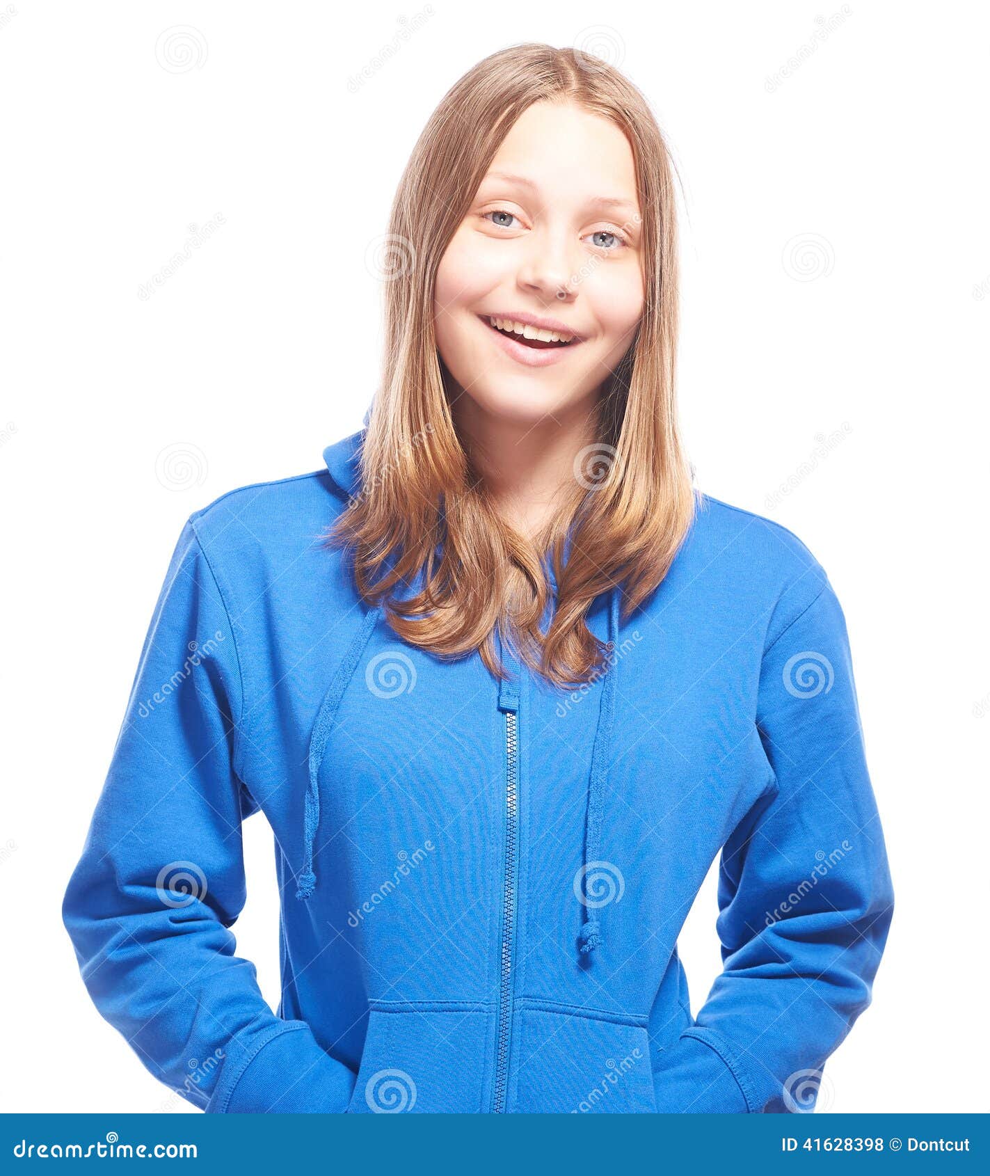 Happy teen girl laughing stock photo. Image of natural - 41628398