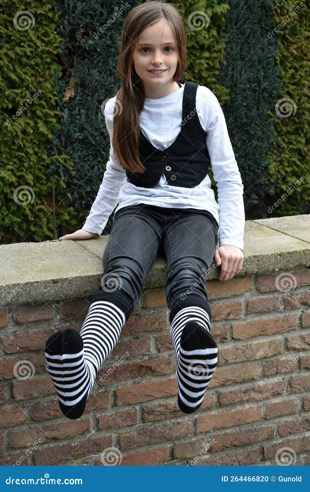 Happy Teeny with Striped Socks Stock Photo - Image of brown, honest ...