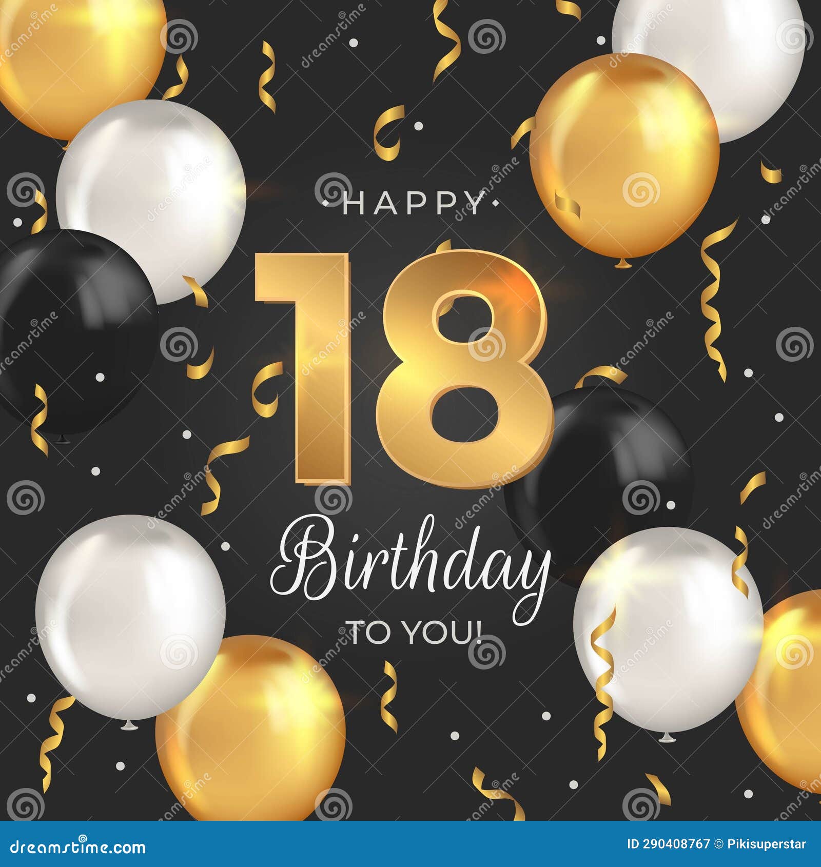 Happy 18th Birthday Background Vector Design Stock Vector ...