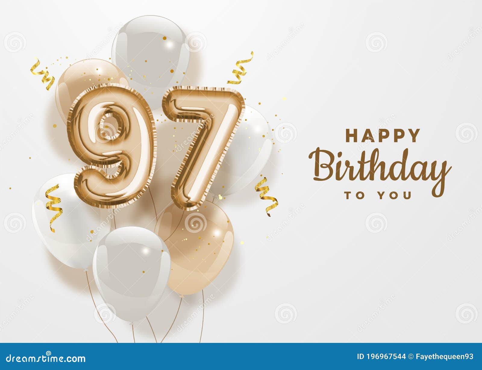 Happy 97th Birthday, Colorful Vector Illustration Greeting Card ...