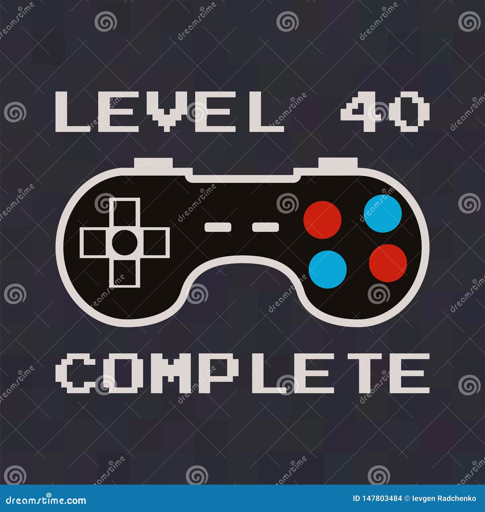 Happy 40th Birthday Graphic Tee Design for T-Shirts, Posters, Prints. Retro  Video Gamers Controller and Quote - Level 40 Stock Vector - Illustration of  background, element: 147803484