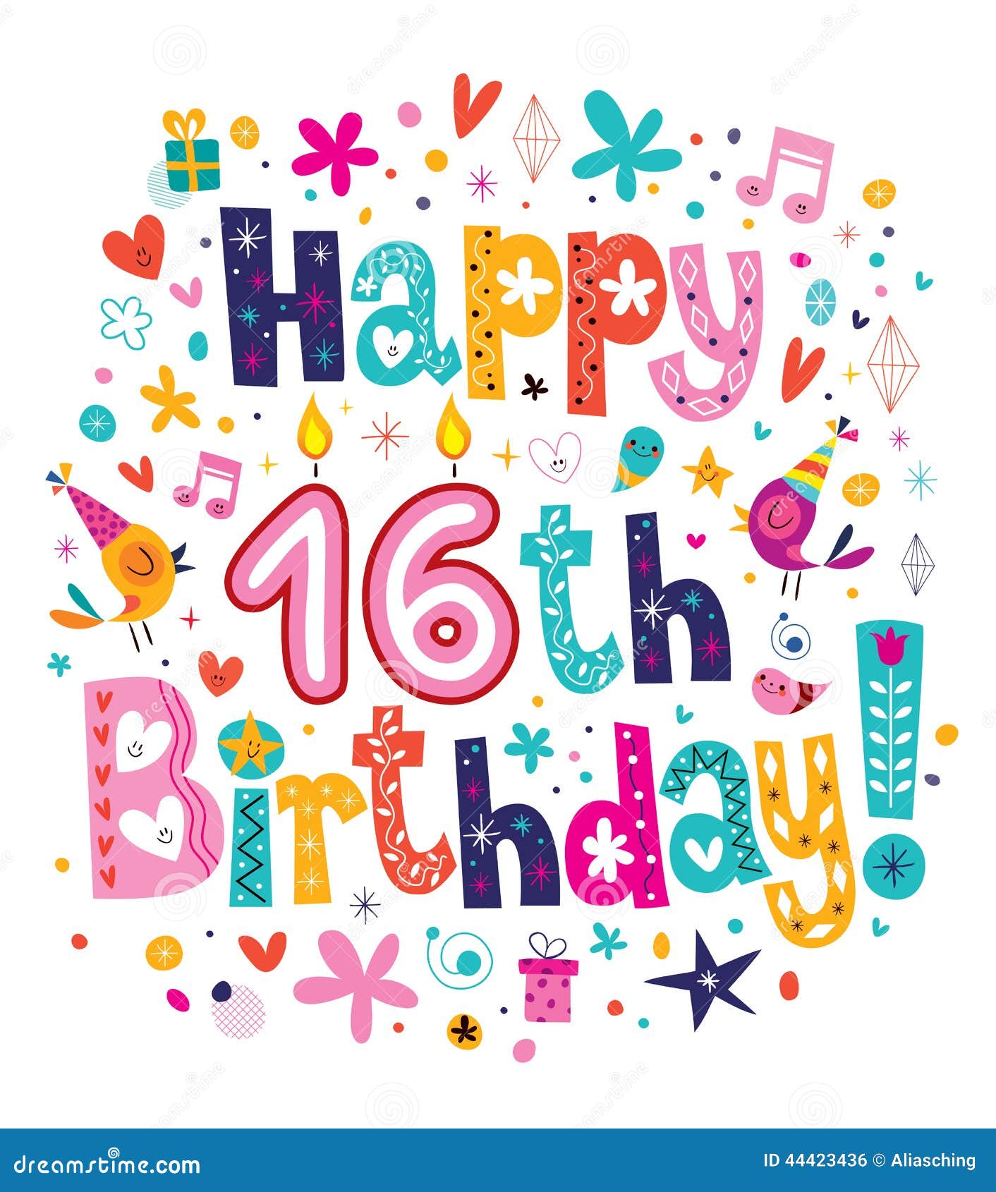 sweet 16 birthday clipart