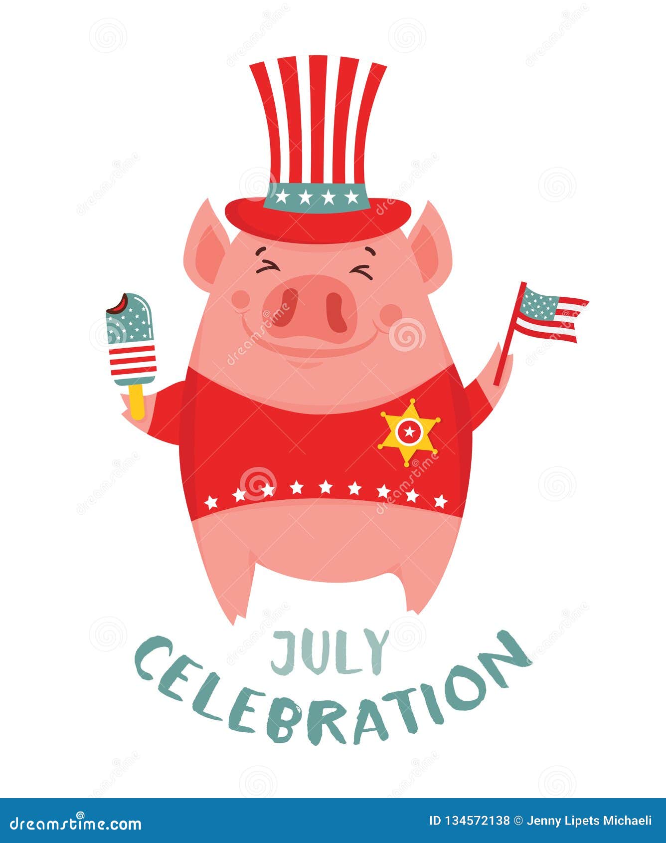 Download Happy 4th Of July. Funny Pig Celebration USA Independence ...