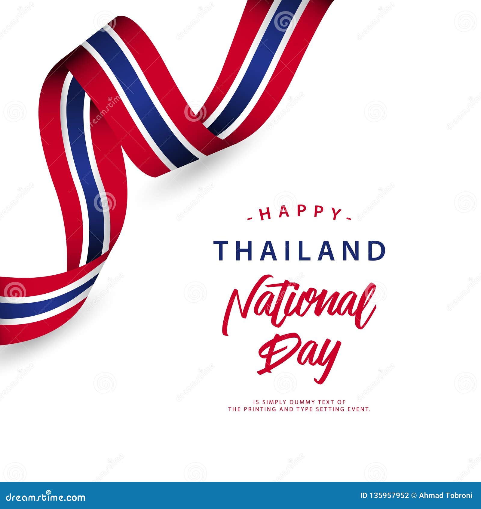 Happy Thailand National Day Vector Design Illustration Stock Vector