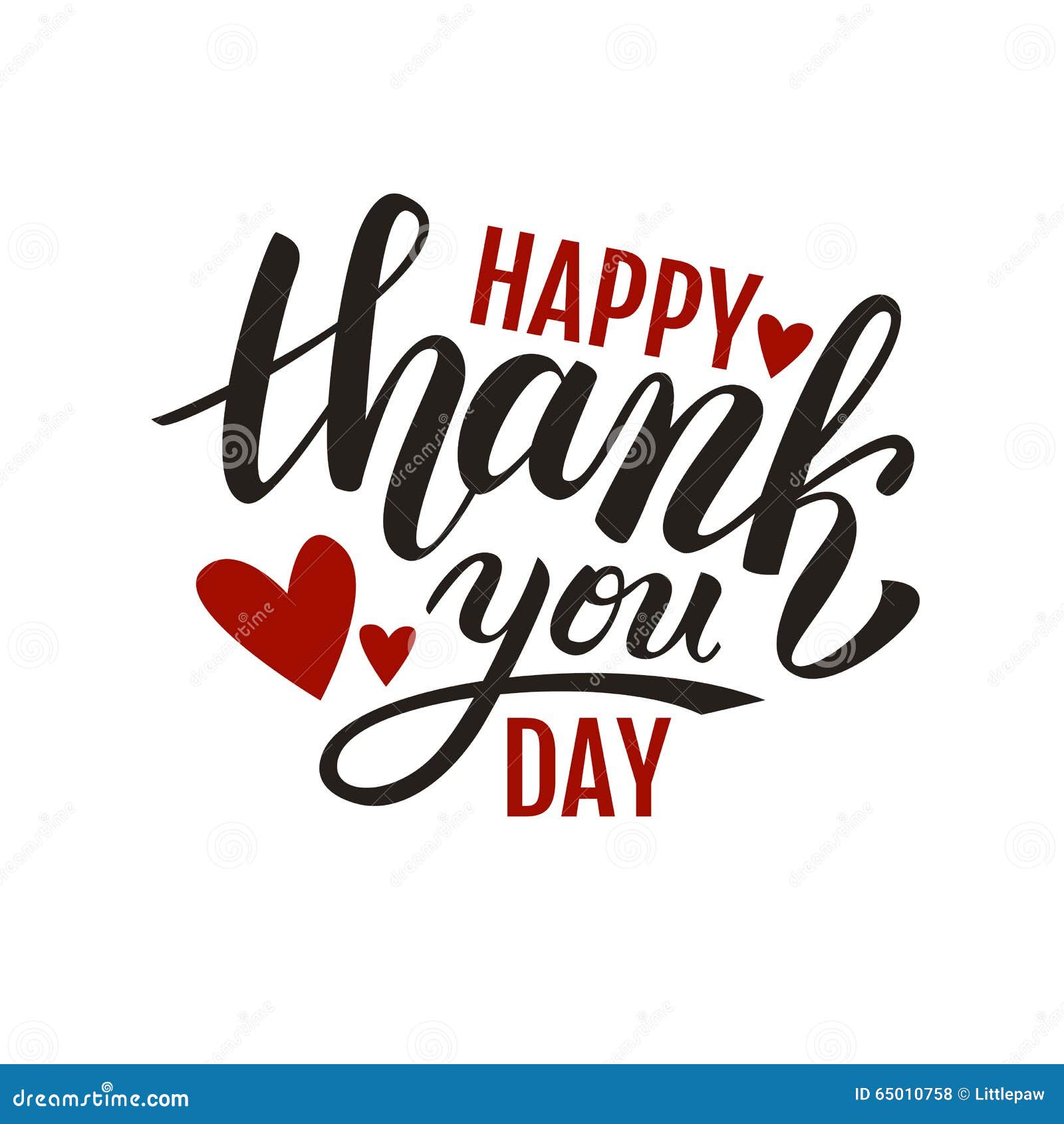 Happy Thank You Day Handwritten Vector Illustration