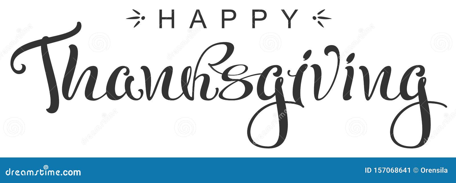 Happy Thanksgiving Calligraphy Lettering Text Greeting Card Stock ...