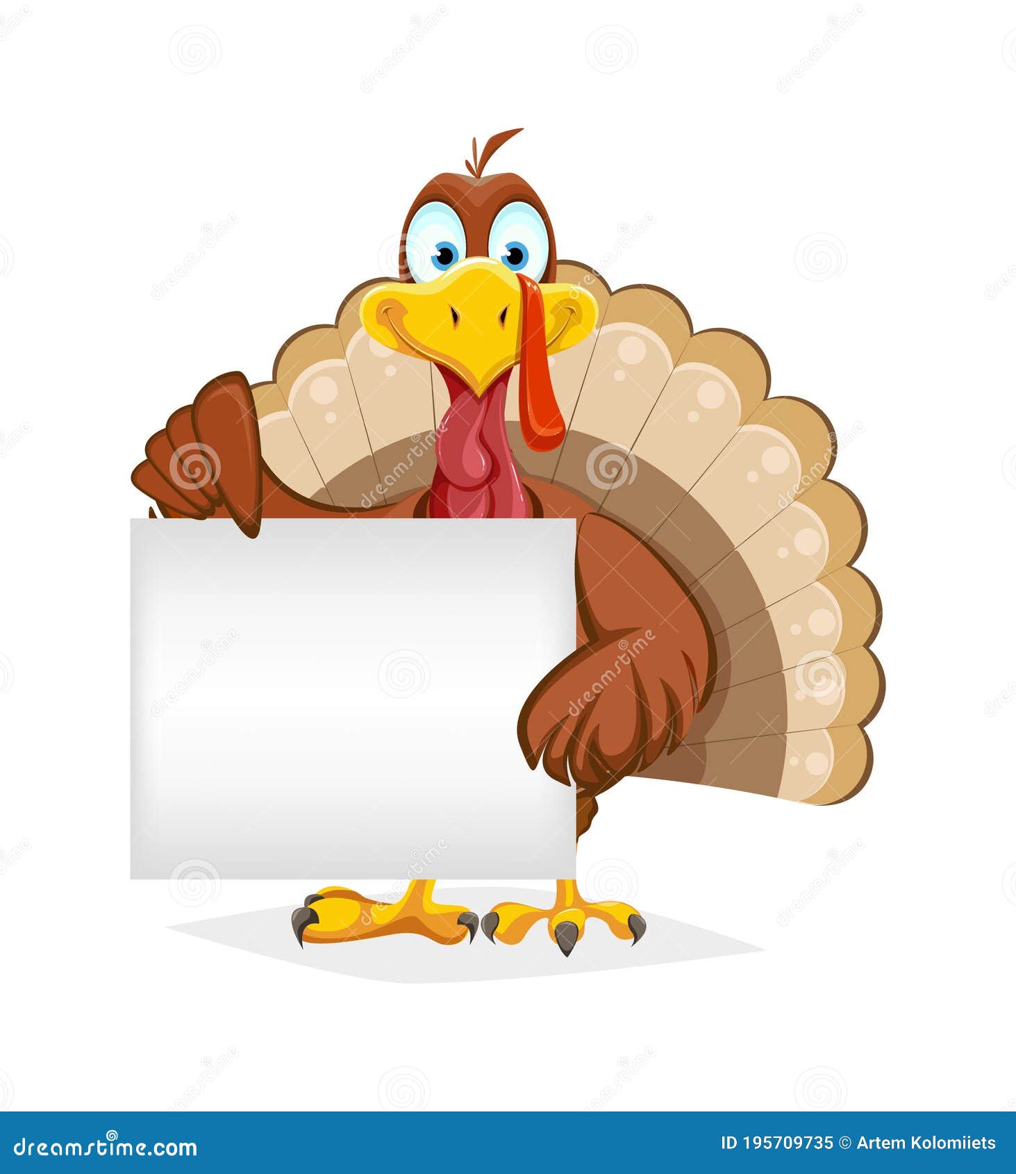 Happy Thanksgiving Day. Funny Turkey Bird Stock Vector - Illustration of  celebration, cartoon: 195709735