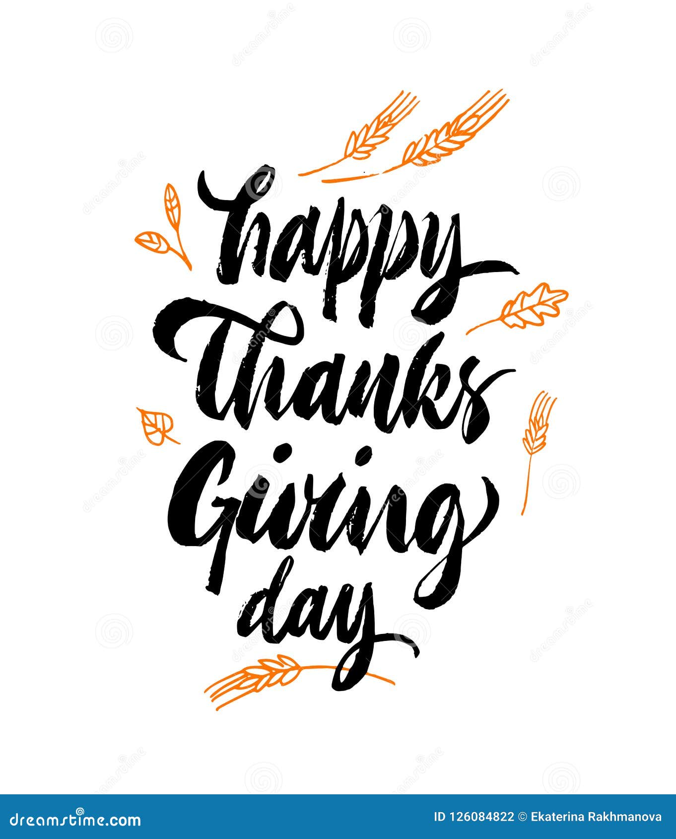 Happy Thanksgiving Day Lettering. Modern Calligraphy Style. Stock ...