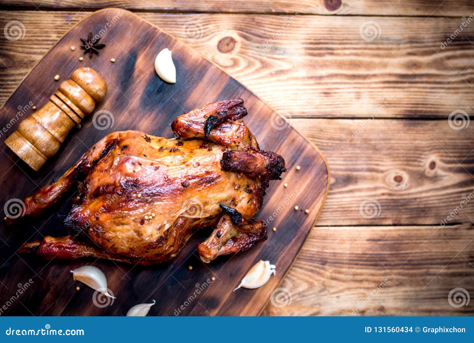 Happy Thanksgiving Day. Roasted Chicken and Turkey Stock Photo - Image ...