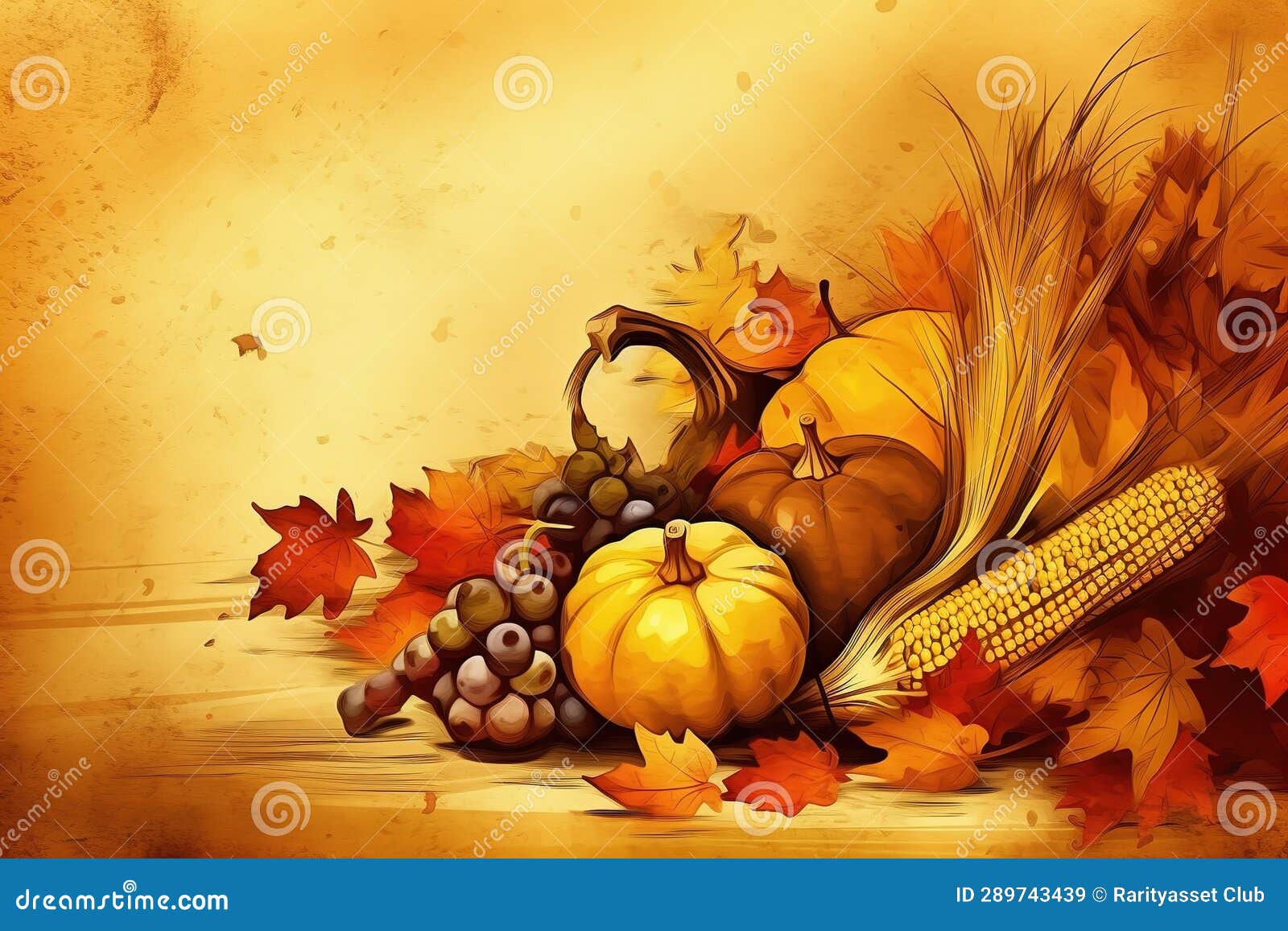 Happy Thanksgiving. Thanksgiving Pumpkins and Autumn Leaves ...