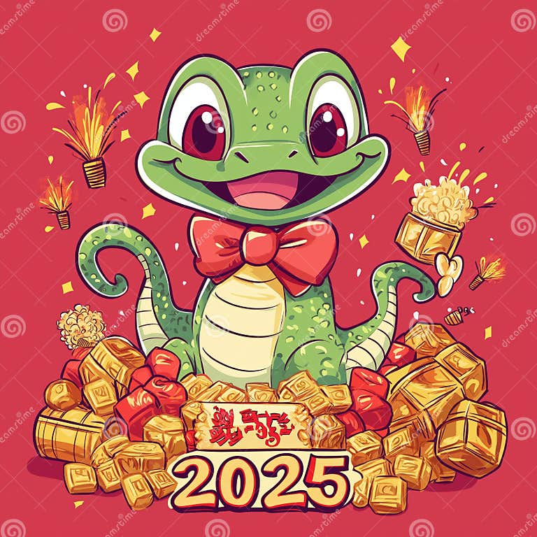 Happy Theme for 2025 New Year Stock Photo Image of design, snake