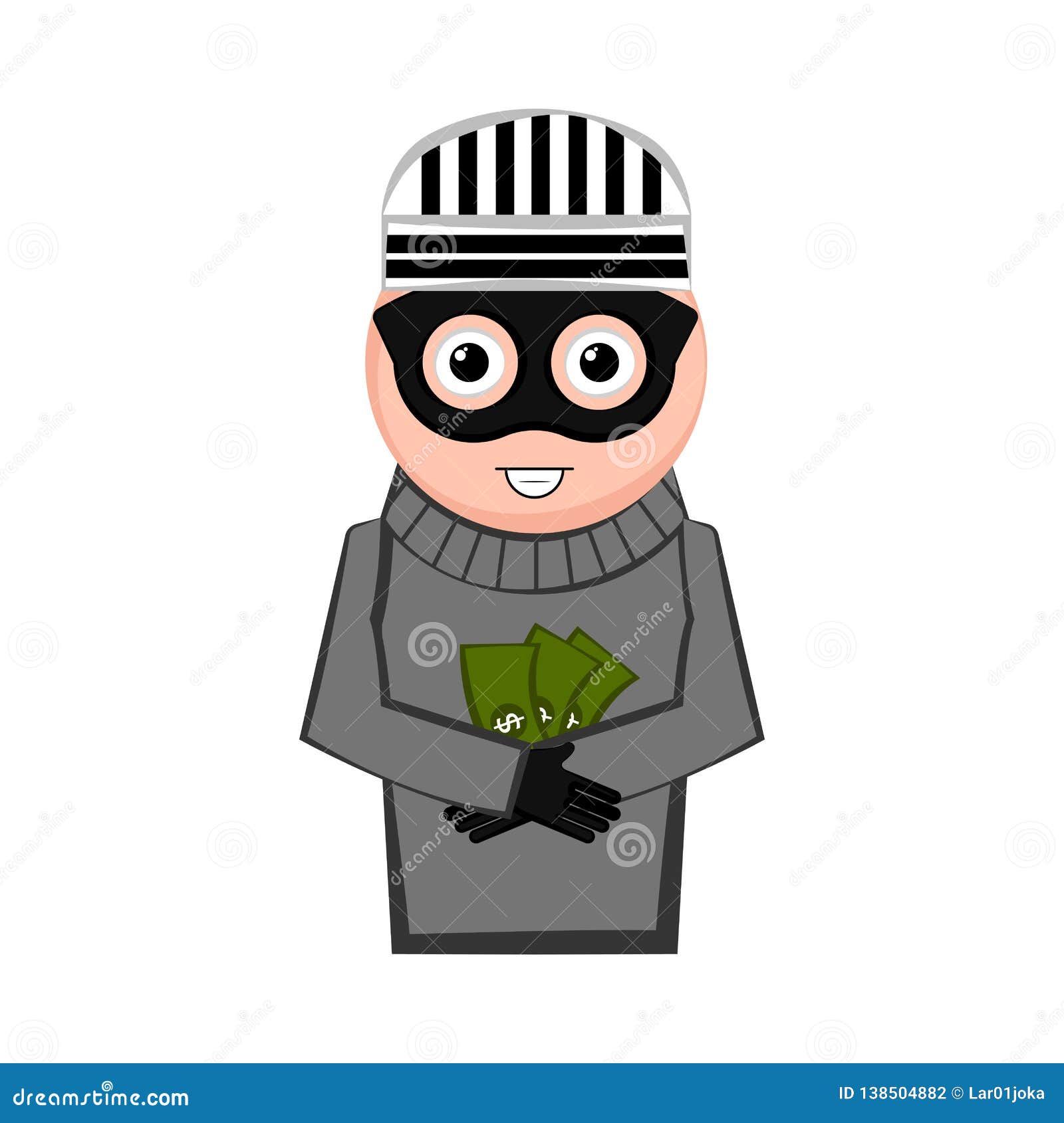 Happy thief cartoon stock vector. Illustration of criminal - 138504882