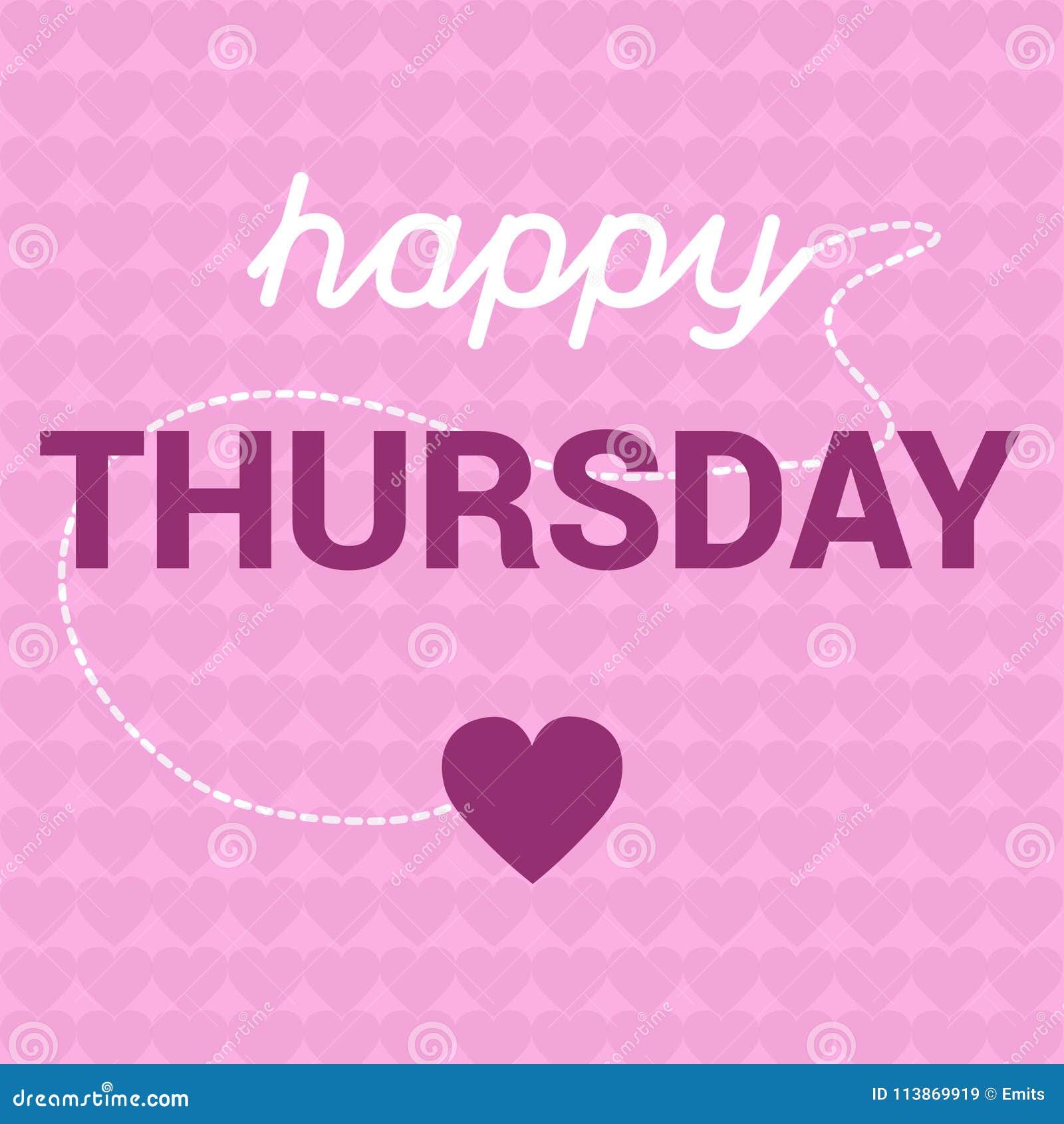 Happy Thursday Motivation with Hearts Message Concept Stock ...