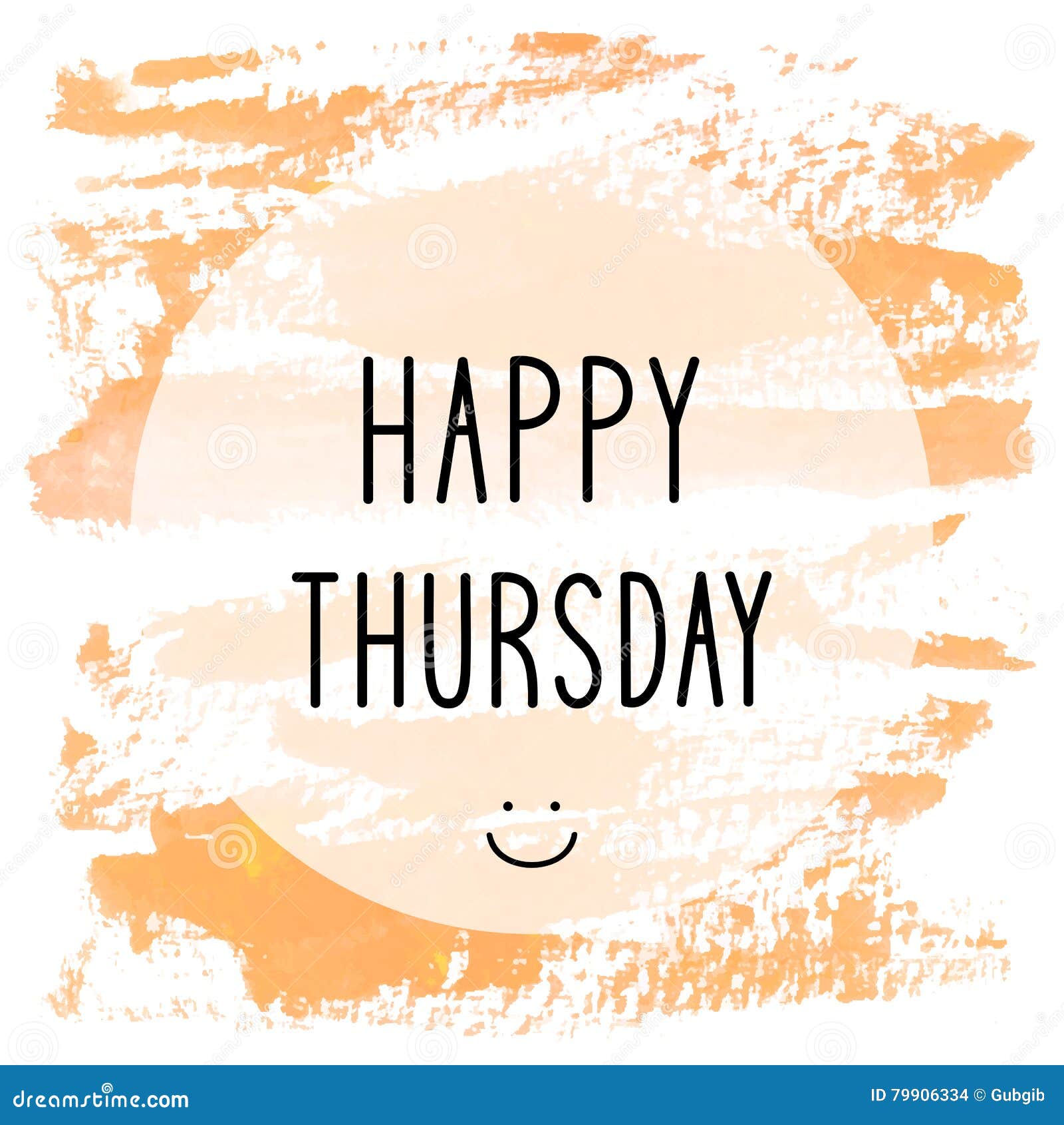 Happy Thursday Text on Orange Watercolor Background Stock ...