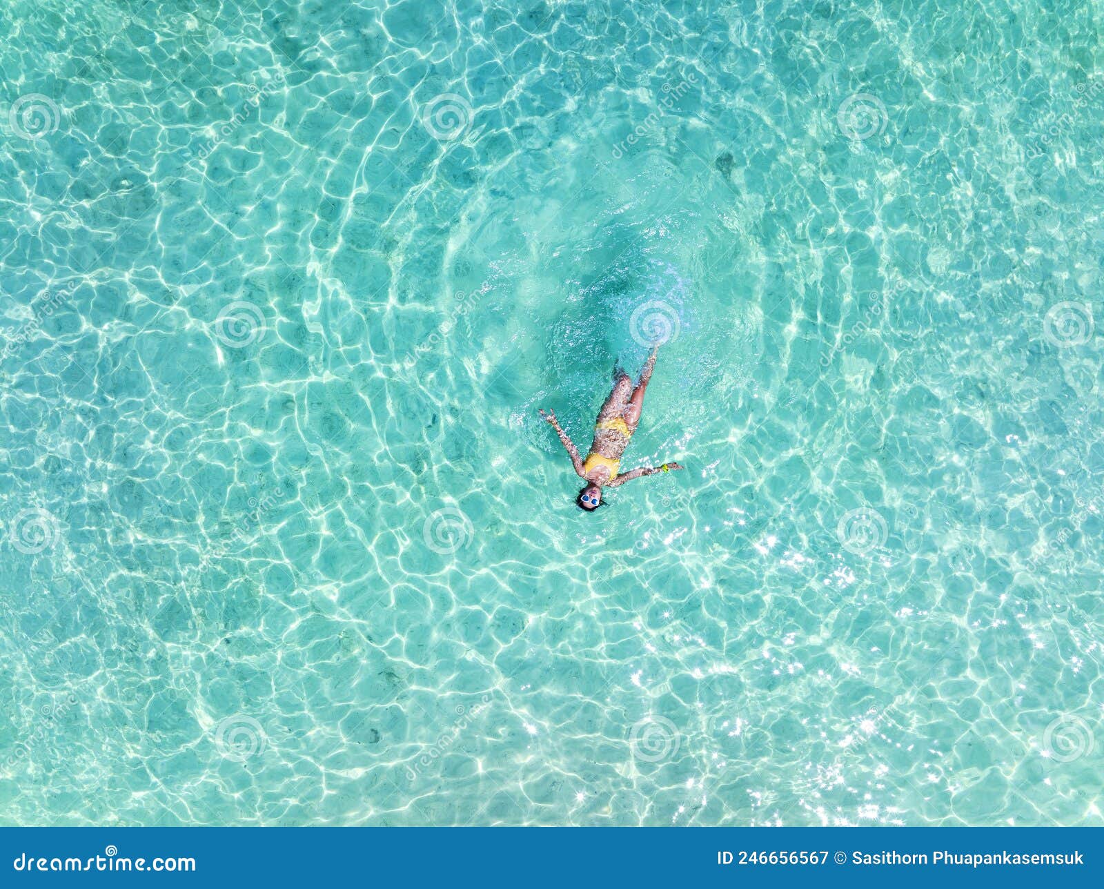 Happy Time and Relaxation Lifestyle of Young Woman in the Water Ocean ...