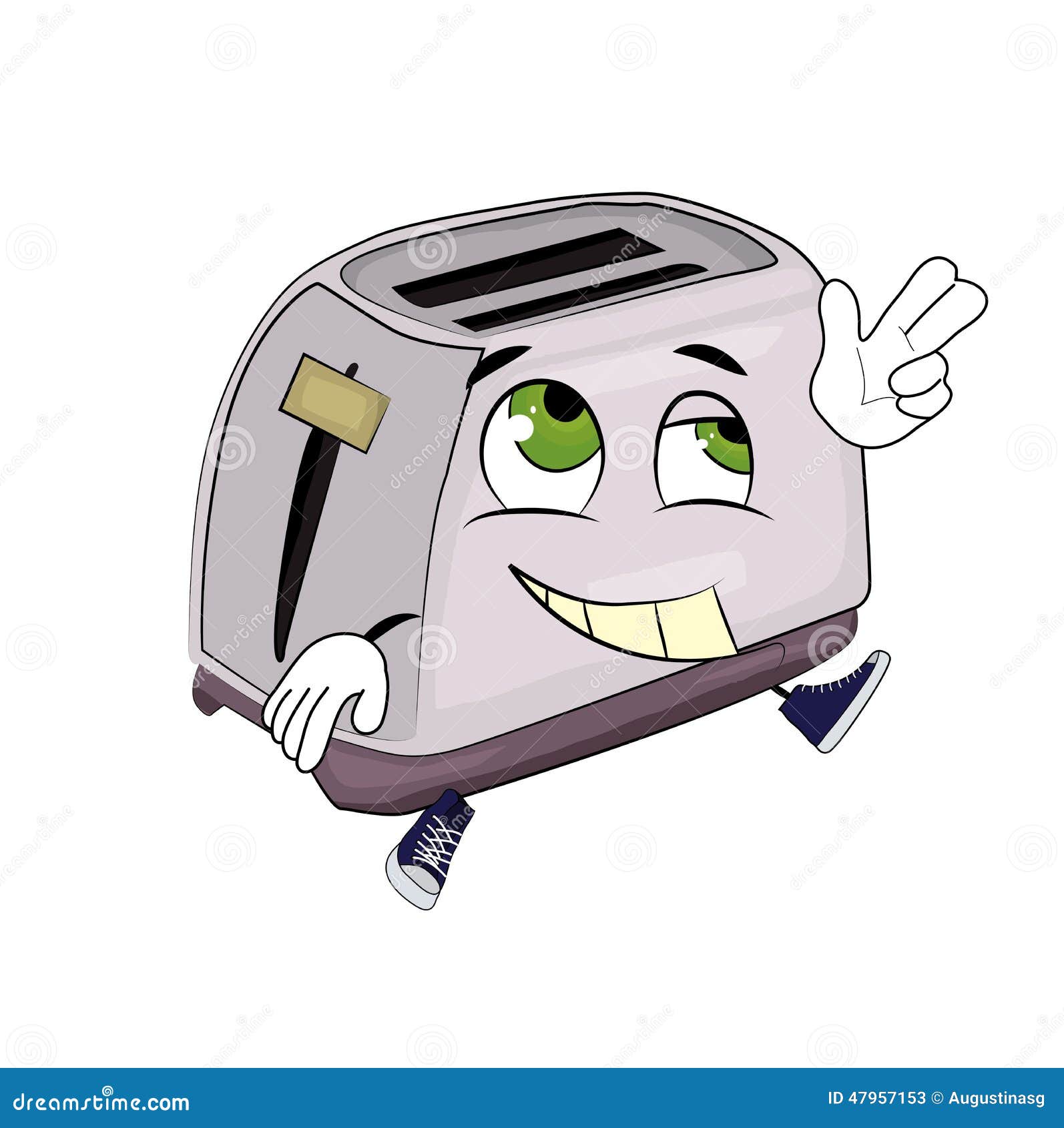 Happy toaster cartoon stock illustration. Illustration of happy 47957153