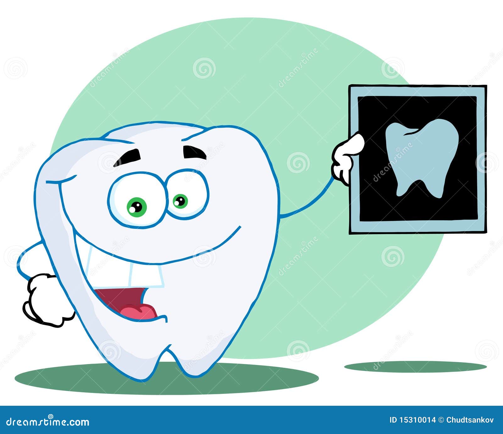 Happy tooth with an xray stock vector. Illustration of dentistry 15310014