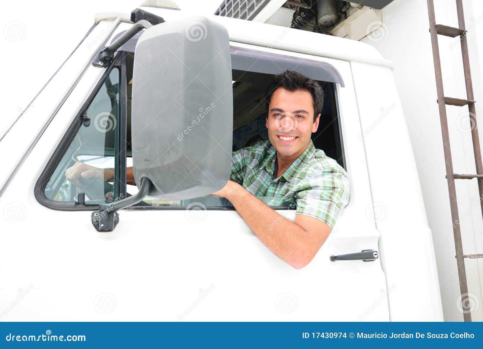 happy truck driver